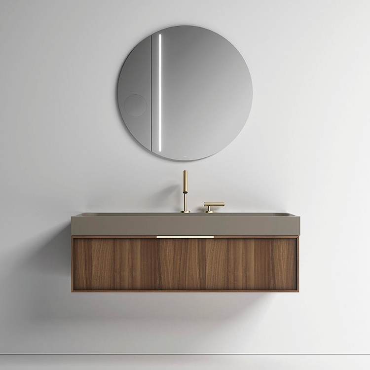 Display product ViaVeneto Frame | Cabinet with Drawer and Countertop Sink in Cristalplant, Length 90 cm from manufacturer Falper