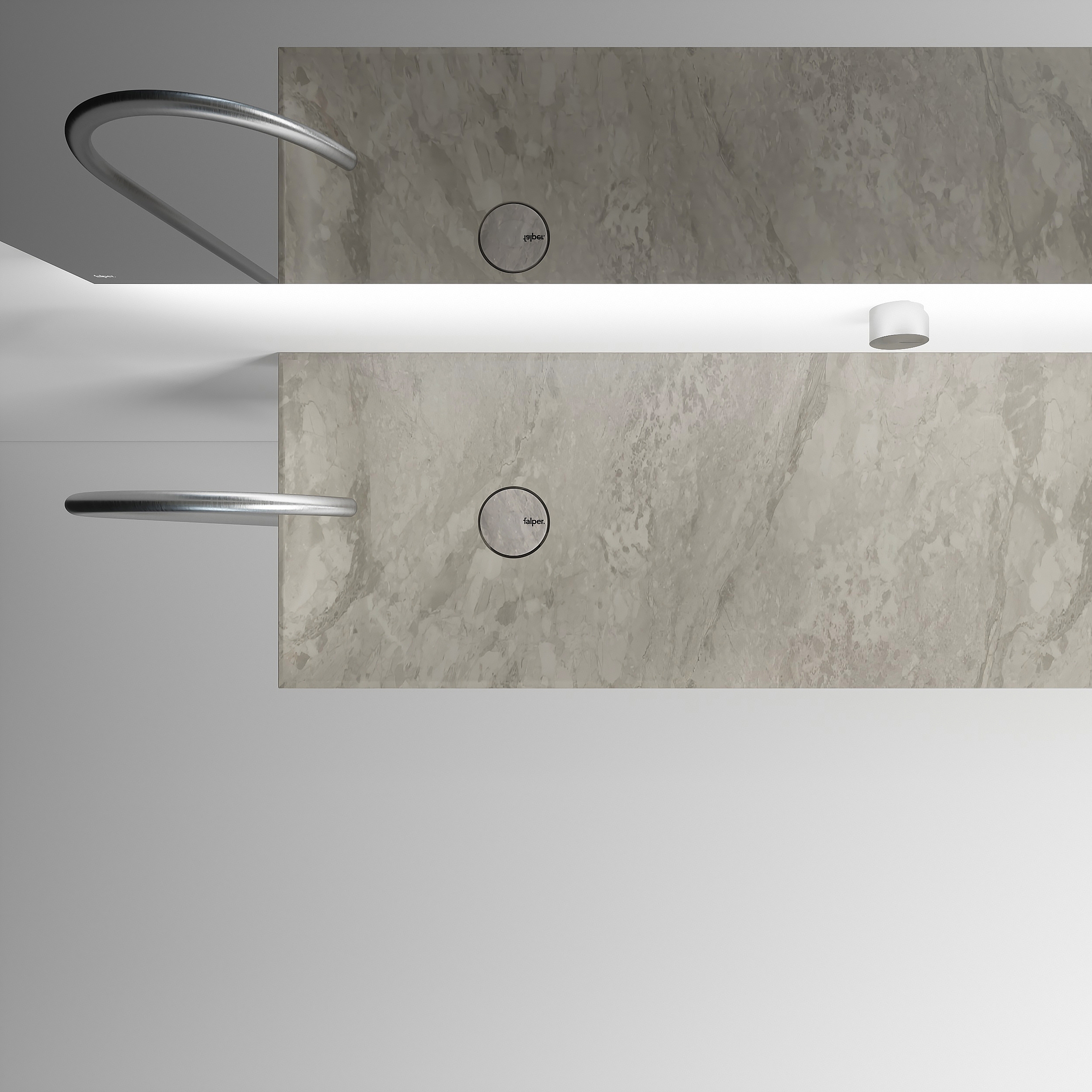 Display product Senzafine | Cala Fluid Washbasin Top, Length 200cm from manufacturer Falper