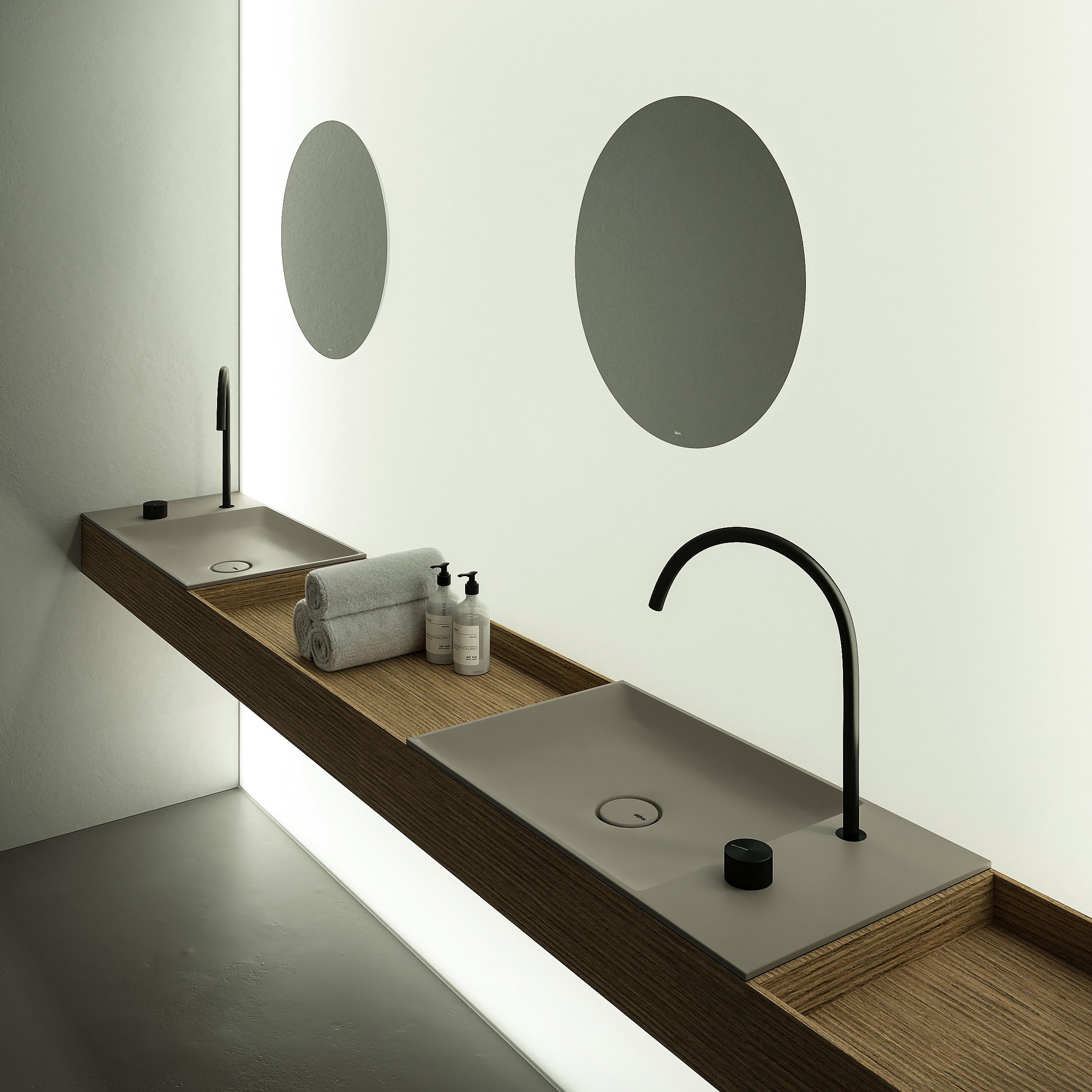 Mostra il prodotto Ma Elements | Mensola porta Lavabo a vassoio  lunghezza 280cm del produttore Falper