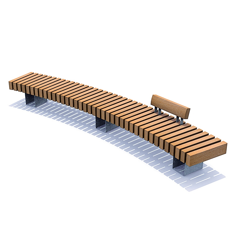 Display product Rough & Ready Curve Benches from manufacturer Streetlife