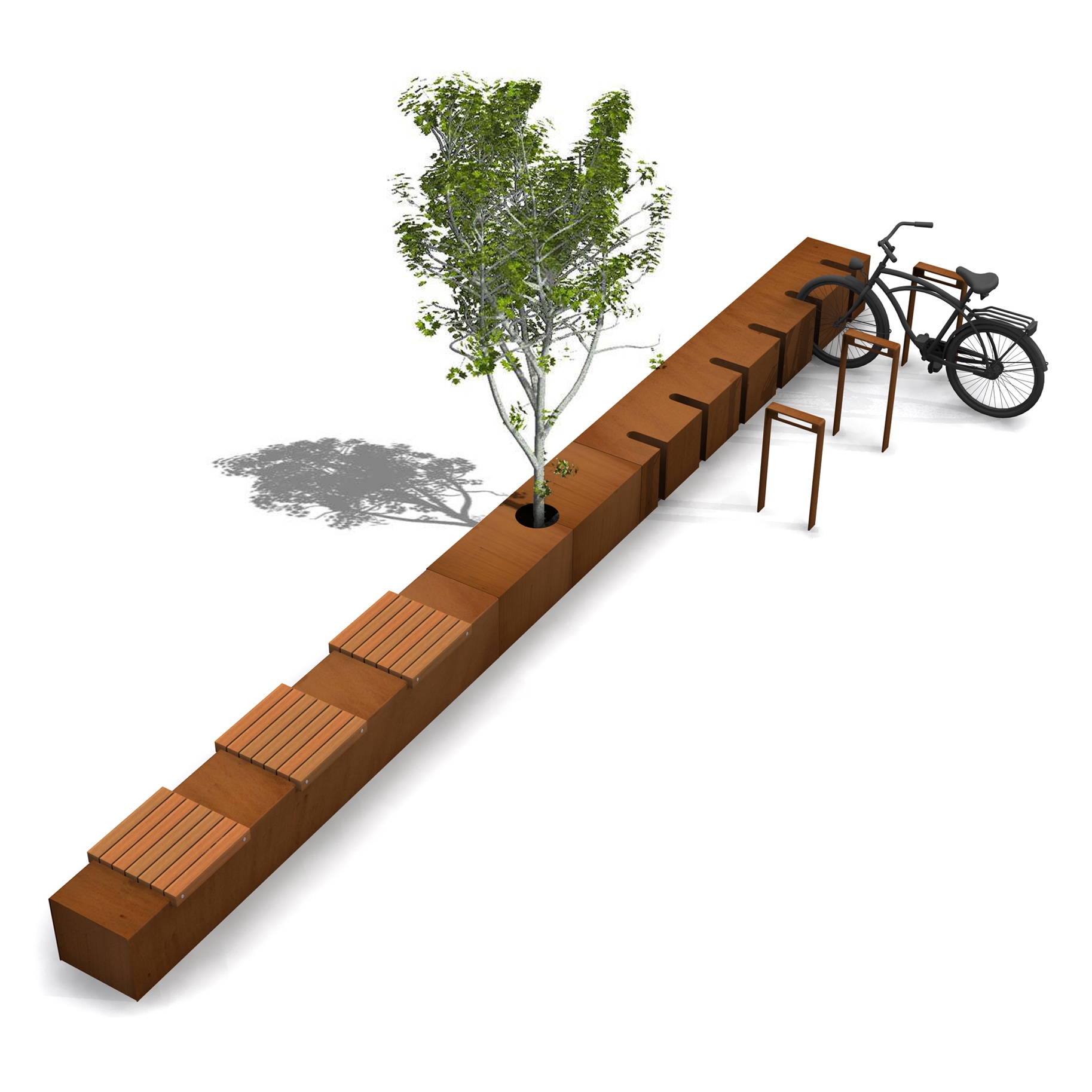 Produkt Solid CorTen Seat Strips des Herstellers Streetlife anzeigen