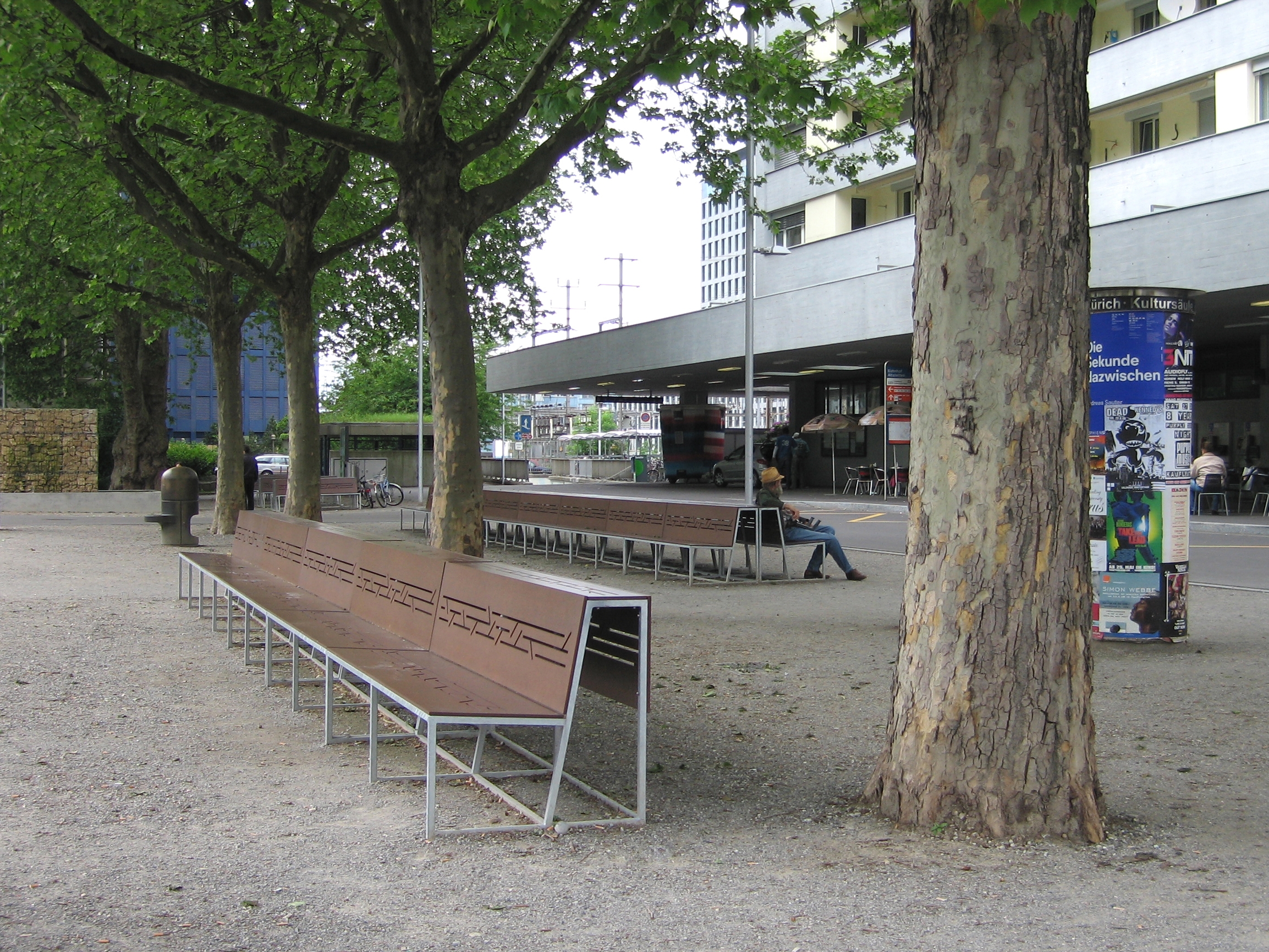Display product Landscape bench with backrest HPL from manufacturer BURRI