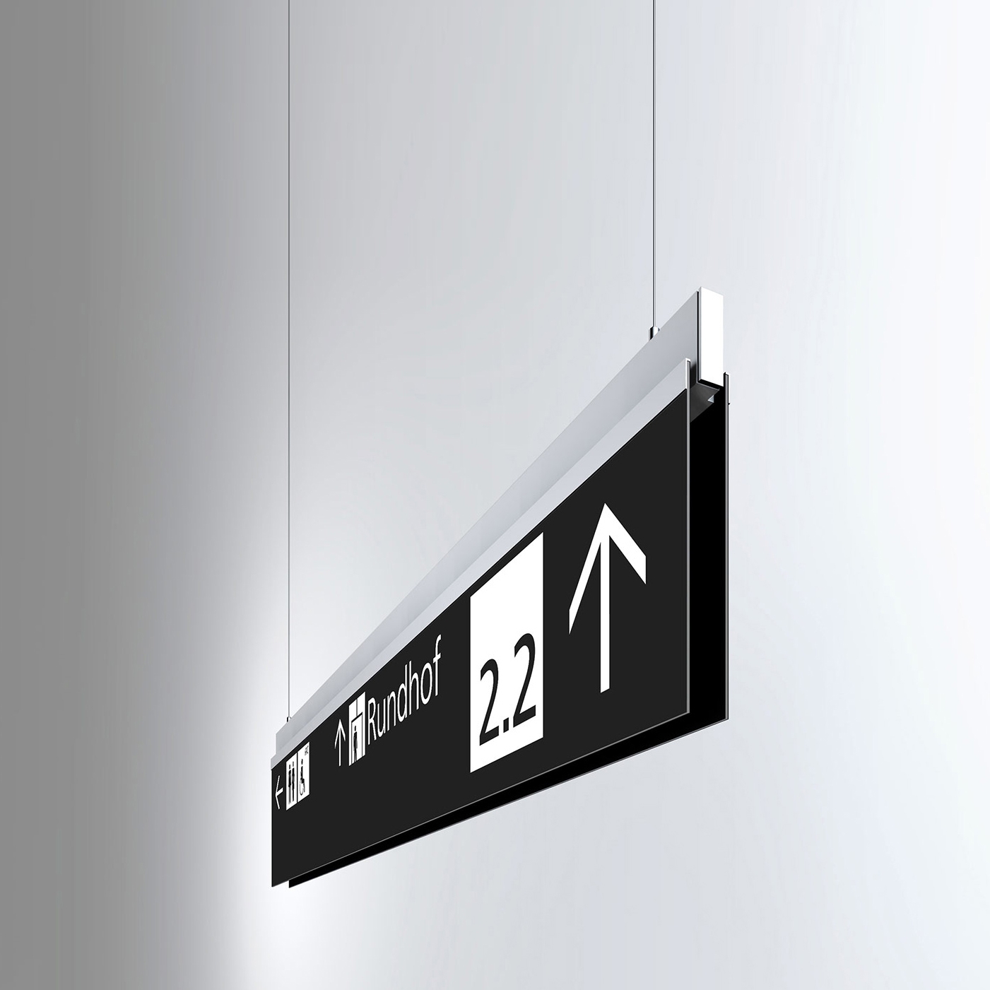 Afficher le produit Signage System Messe Basel by BURRI – Ceiling sign du fabricant BURRI