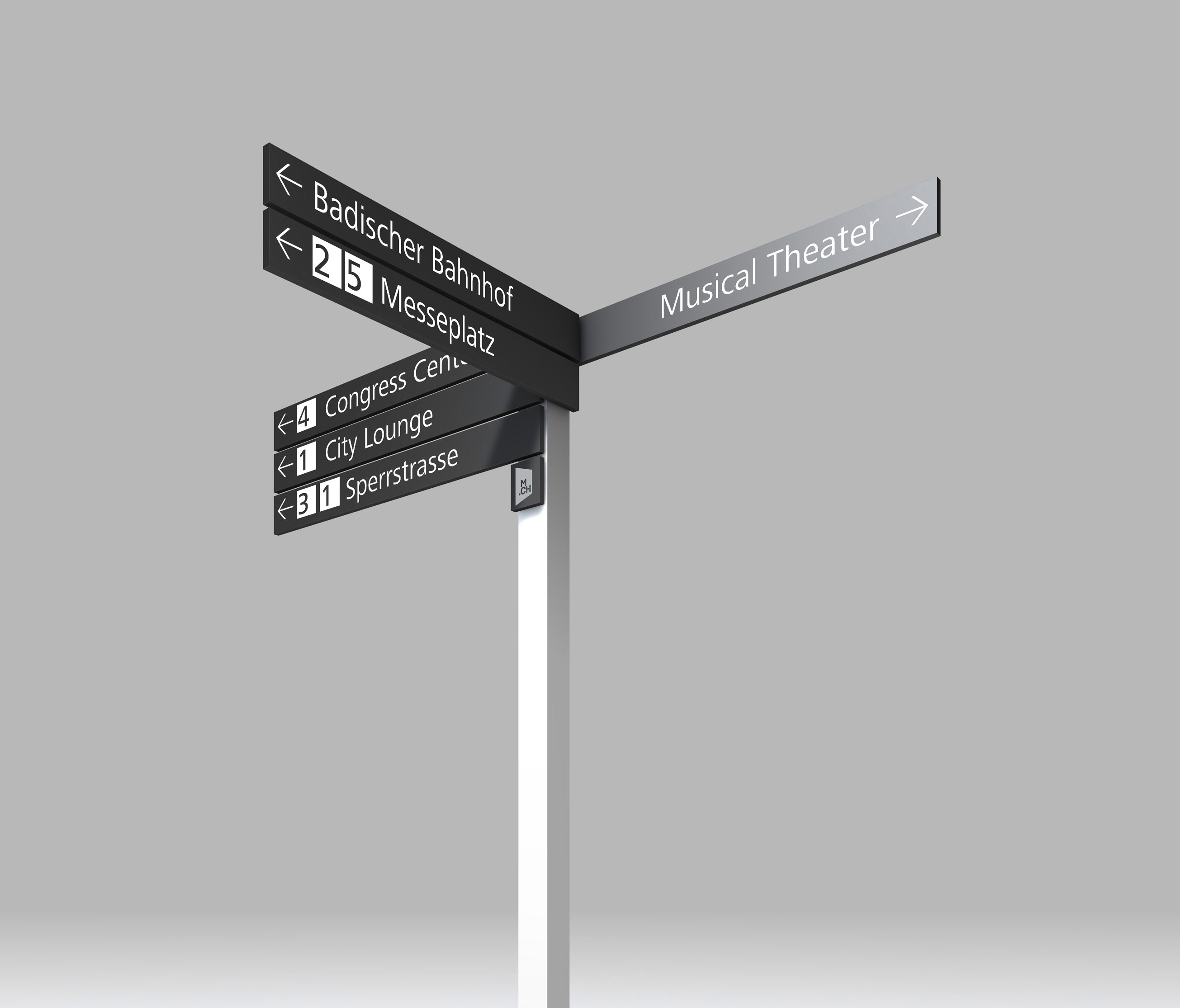 Display product Signage System Messe Basel by BURRI – Signposts for outdoor areas from manufacturer BURRI
