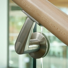 Display product FF-01 glass mounted handrail bracket from manufacturer componance