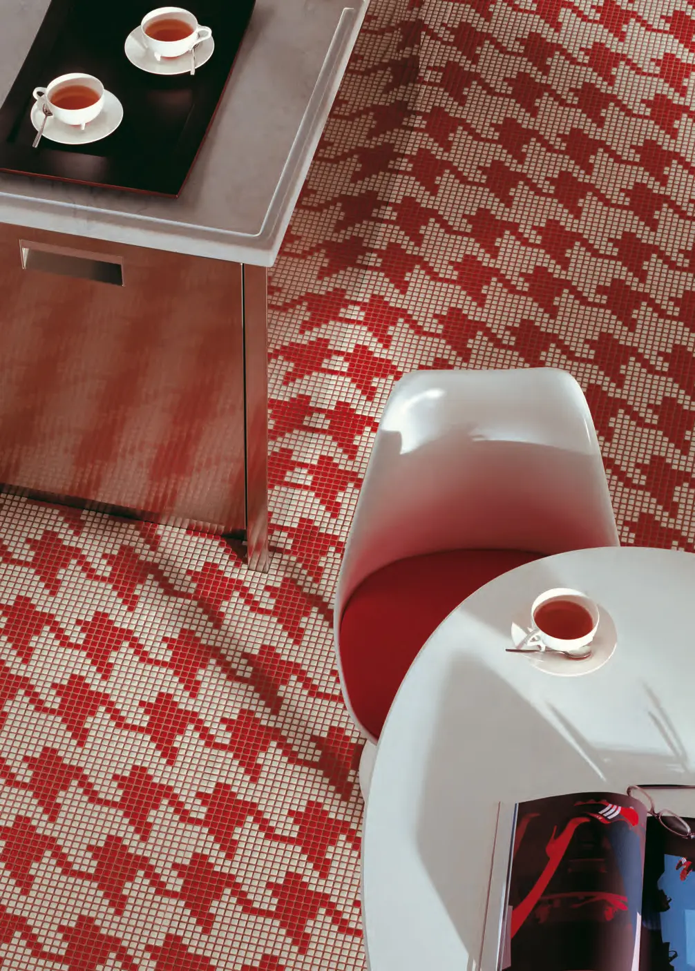 Bisazza - Pied de Poule Rosso mosaic
