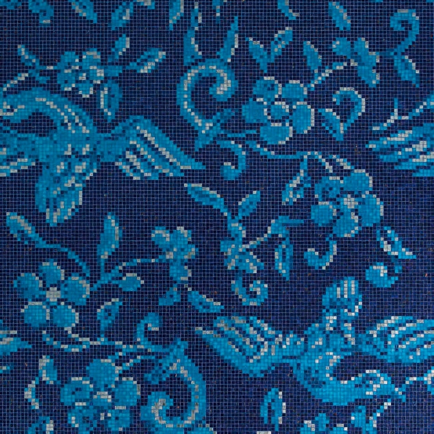 Display product China Birds Blue mosaic from manufacturer Bisazza
