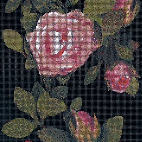 Afficher le produit Springrose Nero A mosaic du fabricant Bisazza