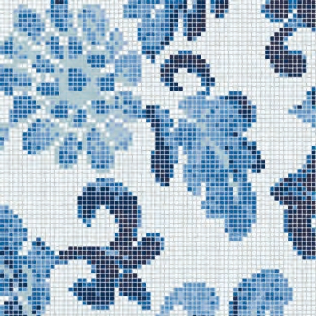 Summer Flowers Blue B mosaic