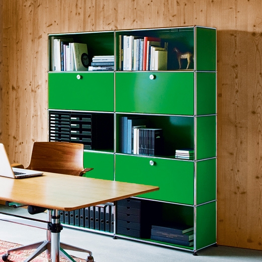 Display product USM Haller Shelving | USM Green from manufacturer USM