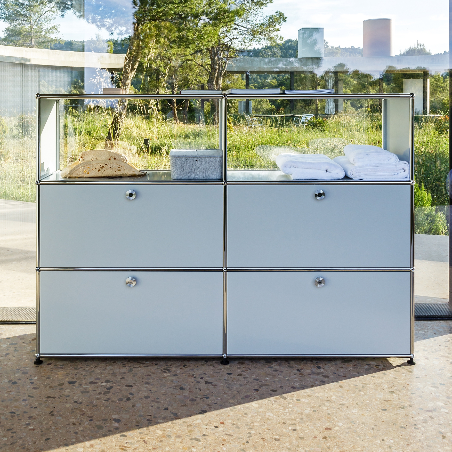 Display product USM Haller Credenza | Light Gray from manufacturer USM