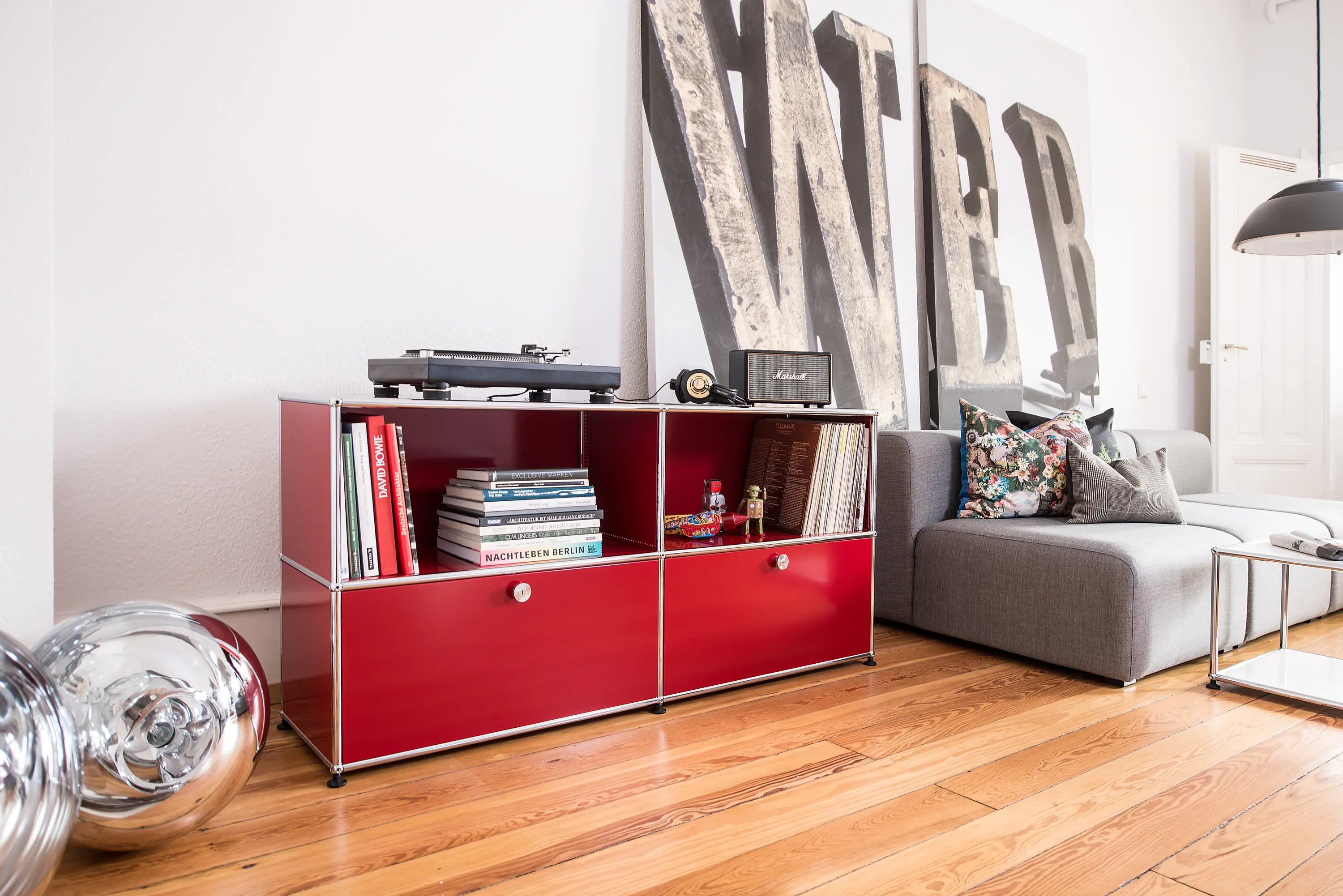 USM HALLER CREDENZA | USM RUBY RED - Sideboards from USM