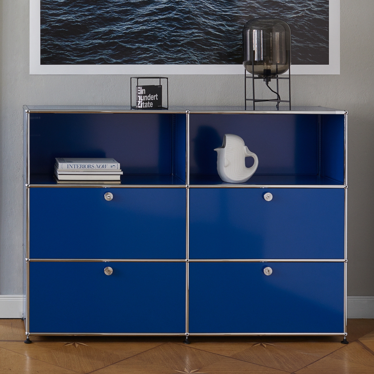 Display product USM Haller Credenza | Gentian Blue from manufacturer USM