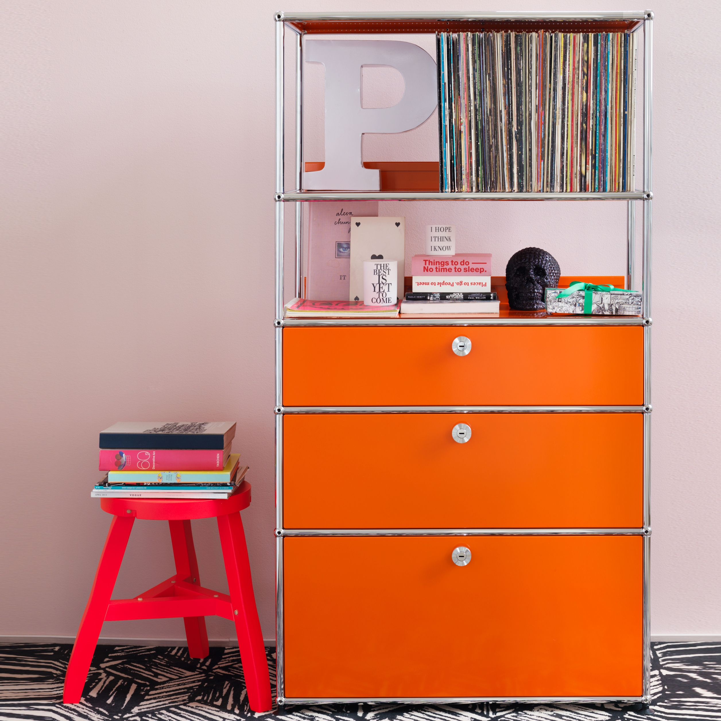 Display product USM Haller Shelving | Pure Orange from manufacturer USM