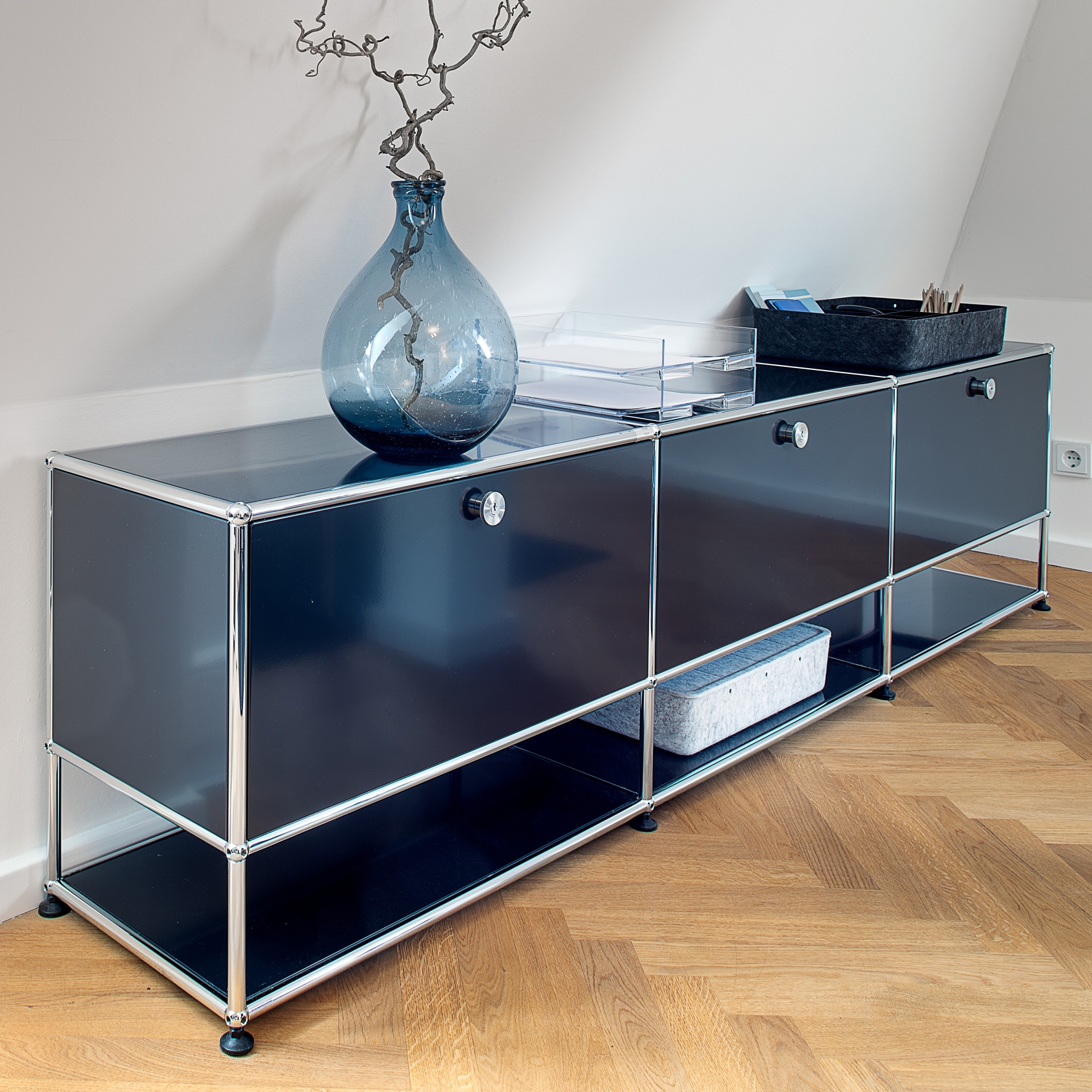 Display product USM Haller Sideboard | Graphite Black from manufacturer USM