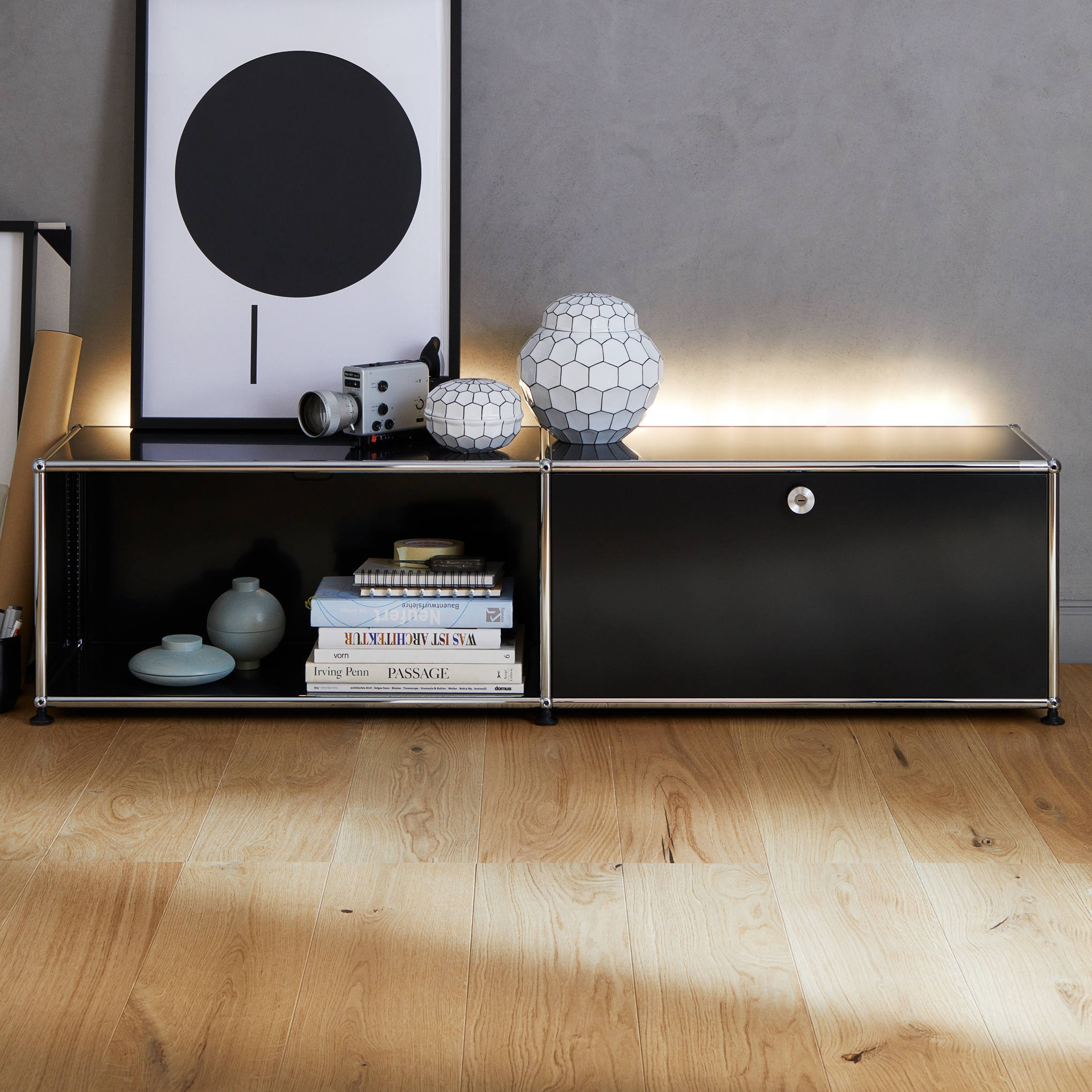Display product USM Haller E Credenza | Graphite Black from manufacturer USM