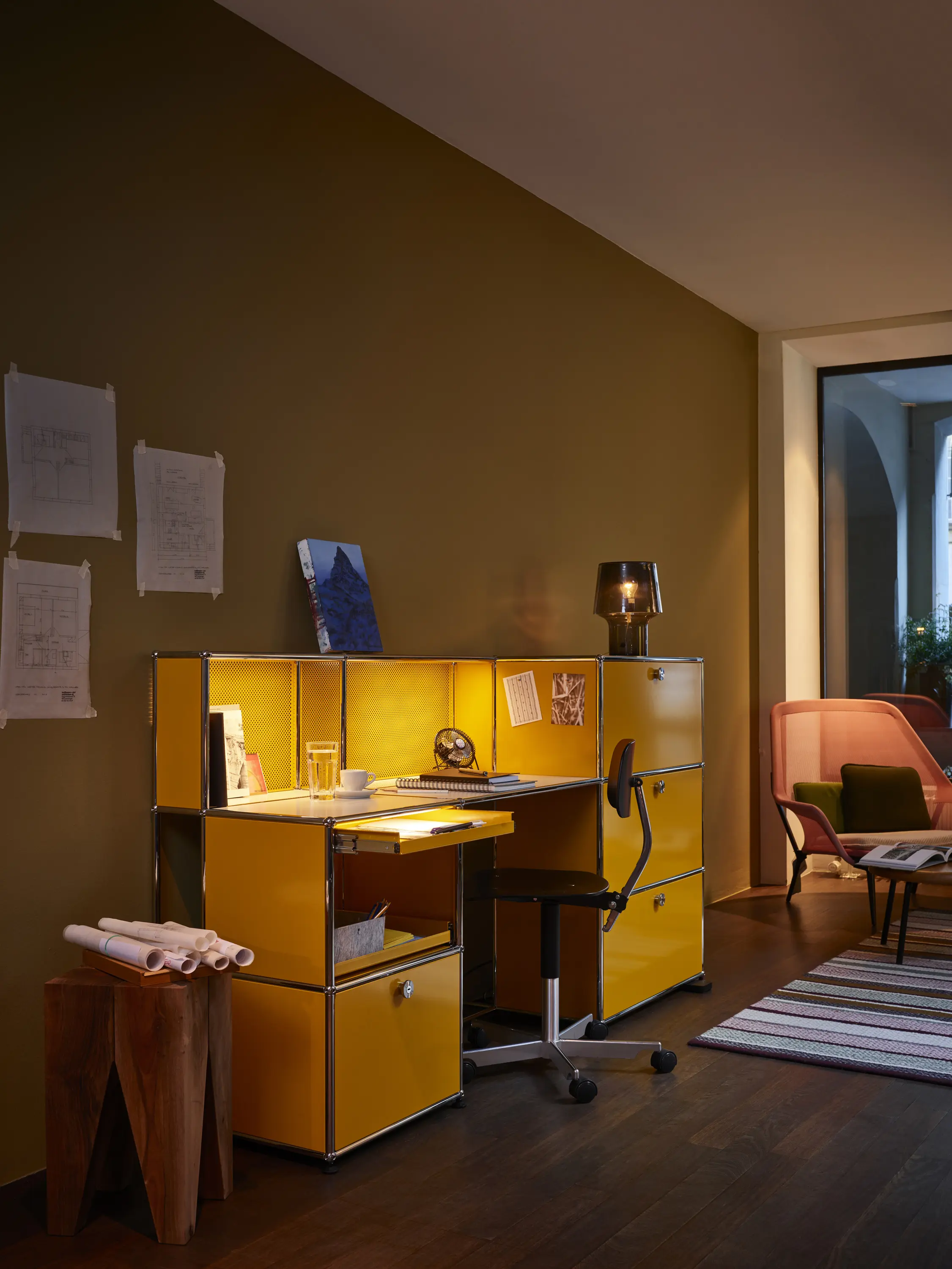 USM - USM Haller E Home Office | Golden Yellow