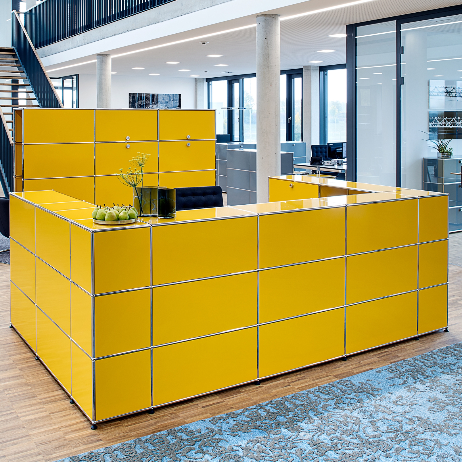 Display product USM Haller Reception Station | Golden Yellow from manufacturer USM