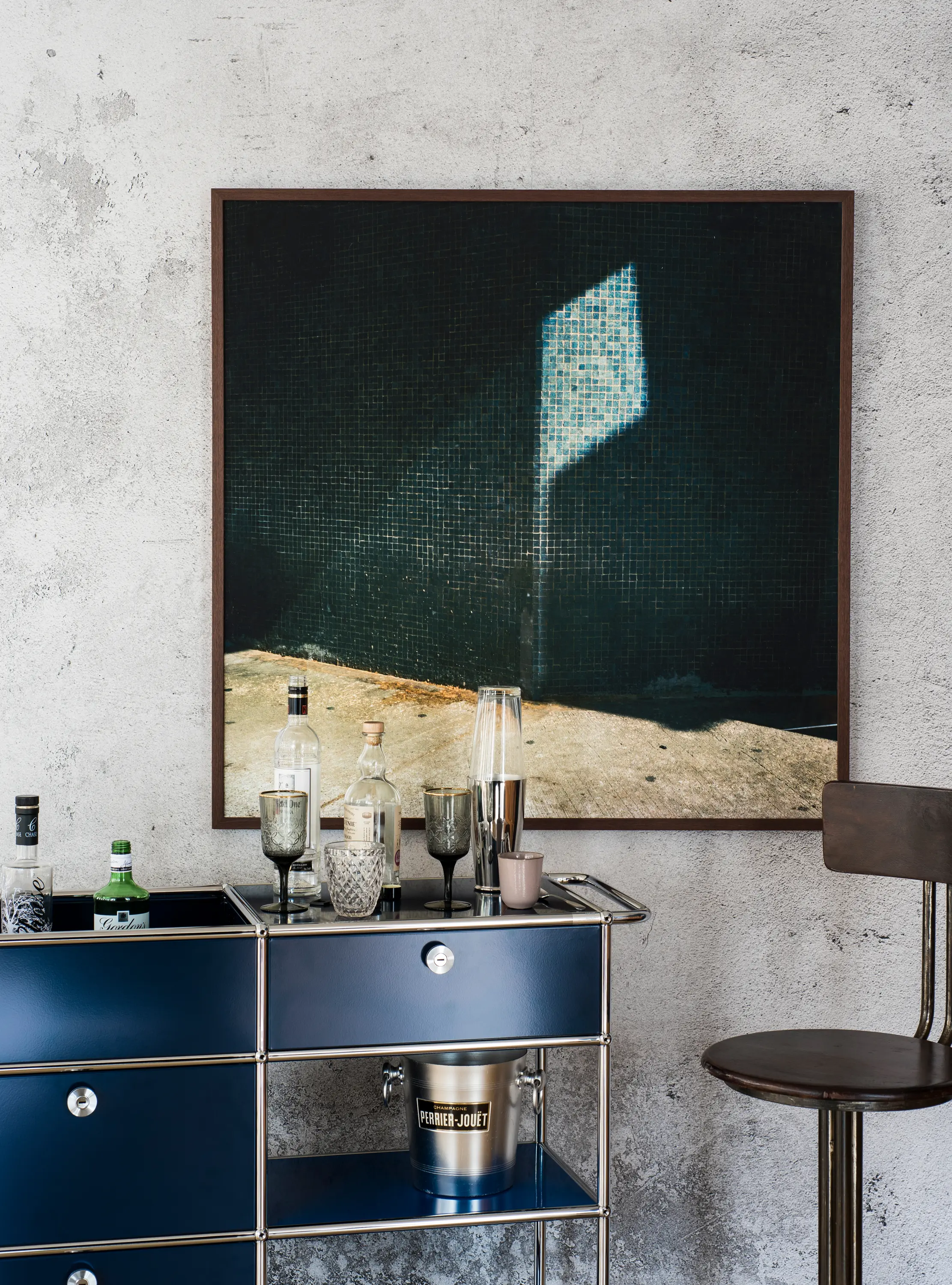 USM - USM Haller Serving Cart | Steel Blue