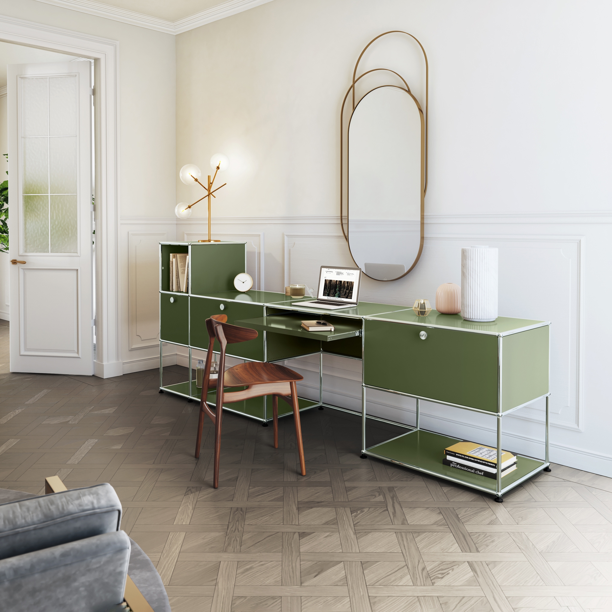 Mostra il prodotto USM Haller Credenza | Olive Green del produttore USM