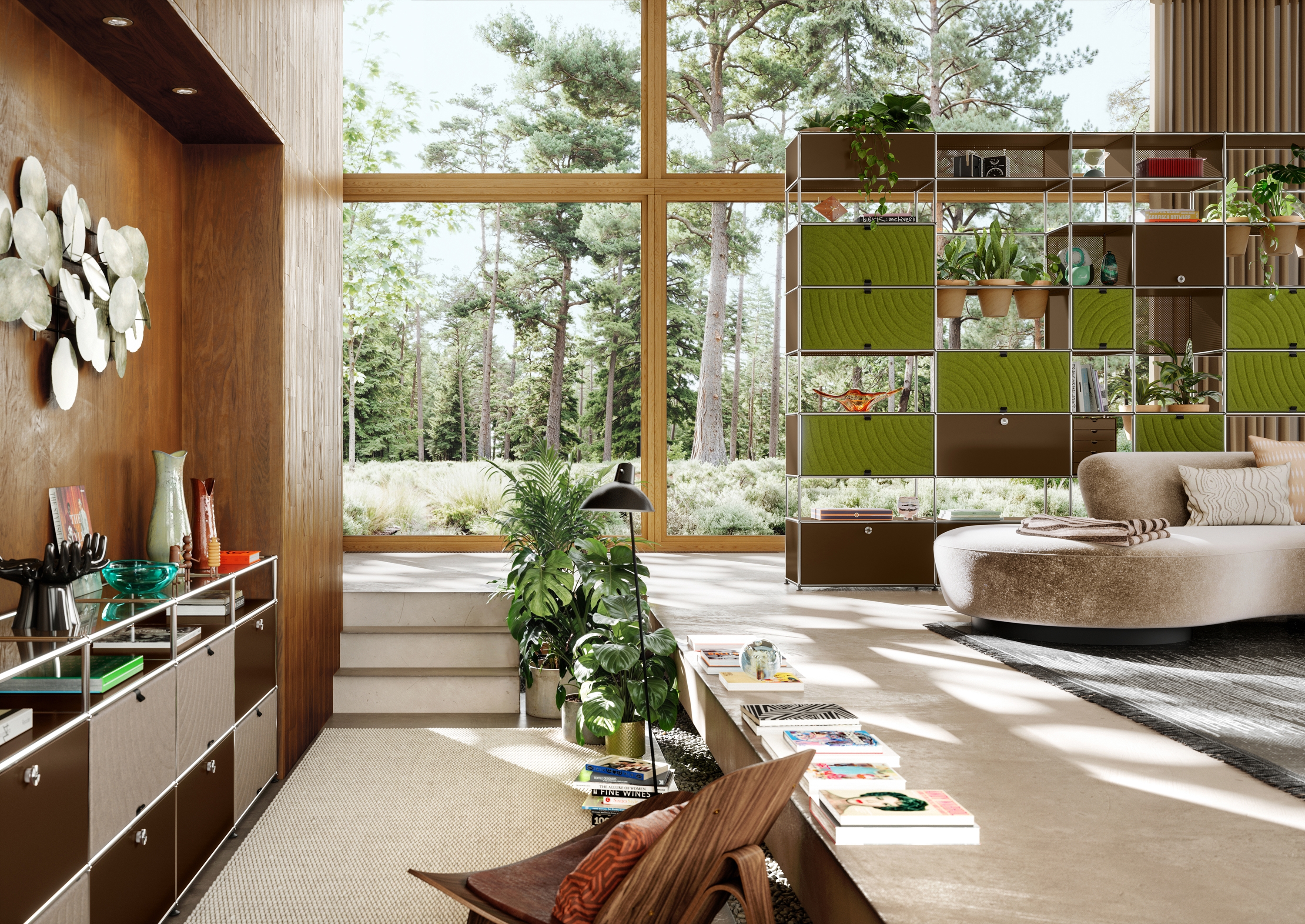USM HALLER SOFT PANEL | SIDEBOARD TAUPE CURVED - Sideboards from