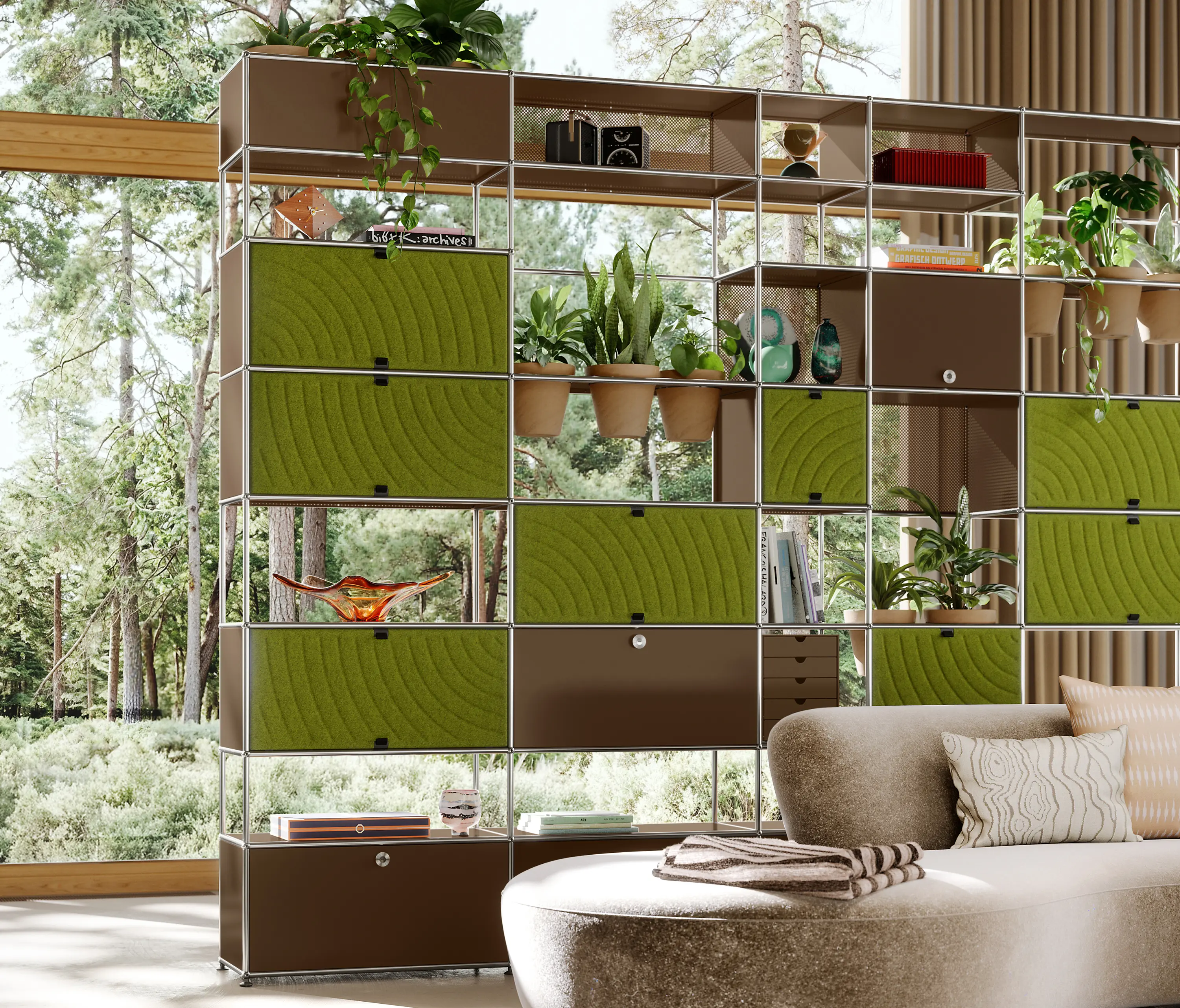 104104様　USM Haller 250x750 panel USM HALLER SOFT PANEL | SHELVING GREEN CURVED - Shelving from USM