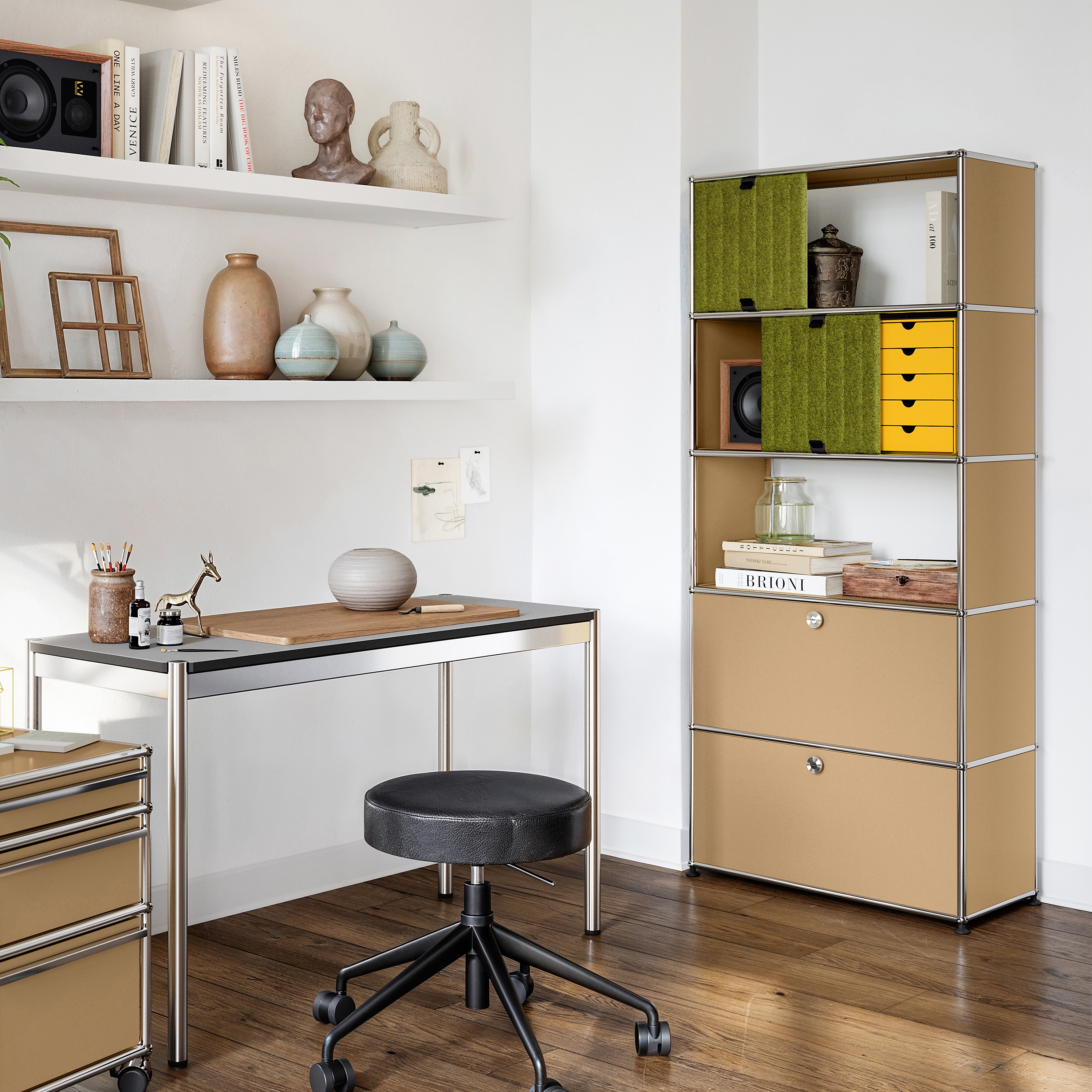 Mostrar el producto USM Haller Soft Panel | Shelving Green vertical del fabricante USM