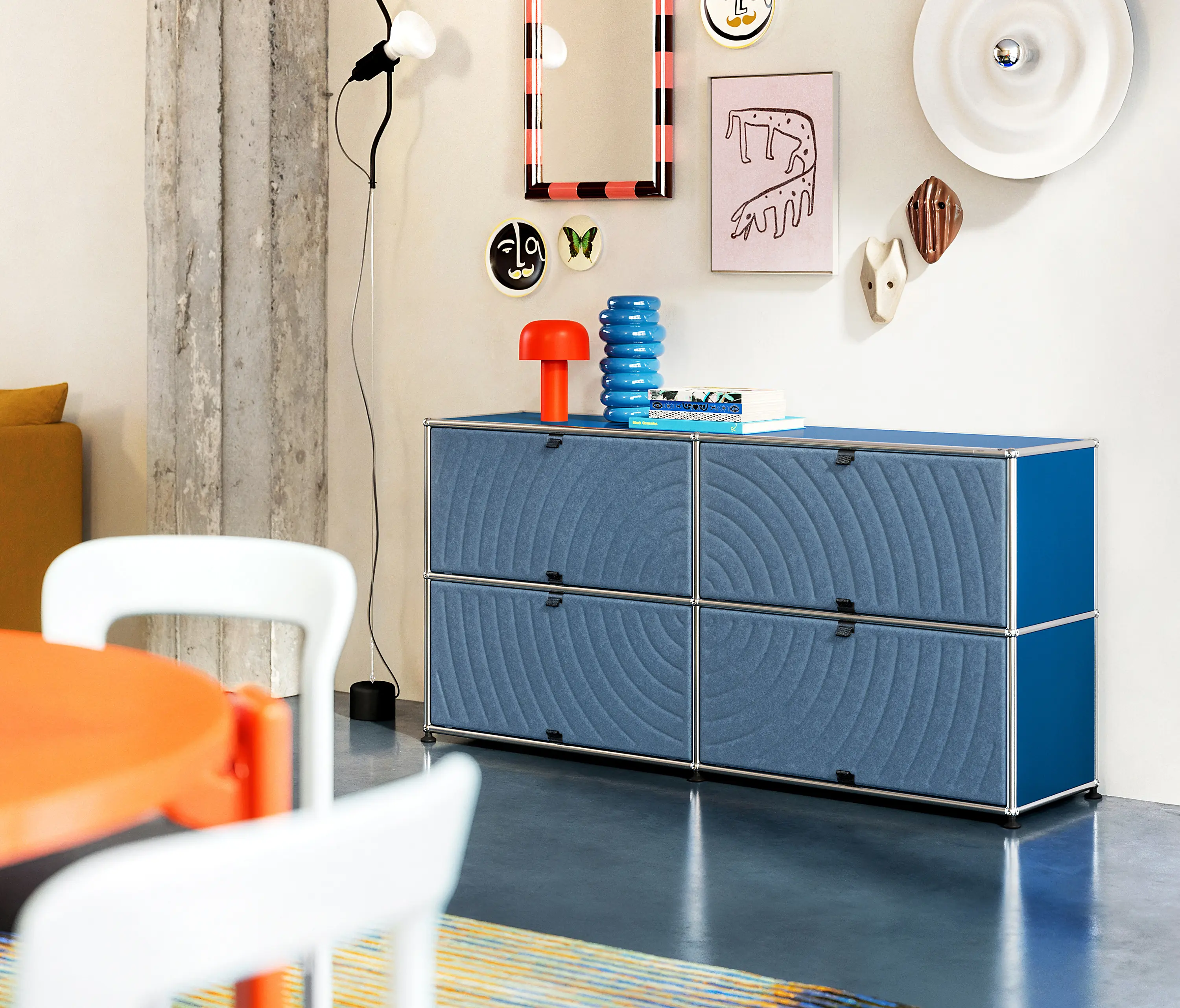 USM HALLER SOFT PANEL | SIDEBOARD BLUE CURVED - Sideboards from