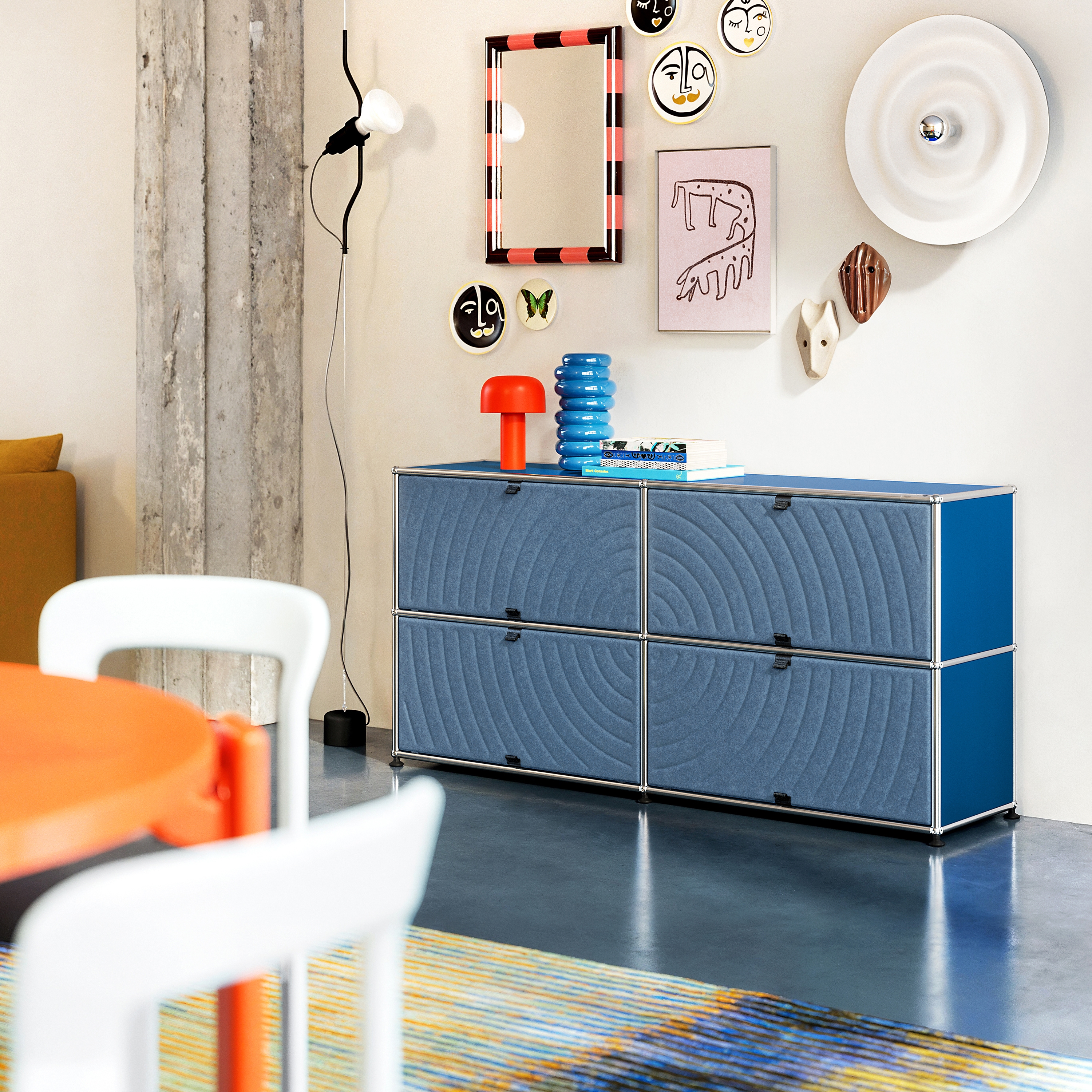 Produkt USM Haller Soft Panel | Sideboard Blau Rund des Herstellers USM anzeigen