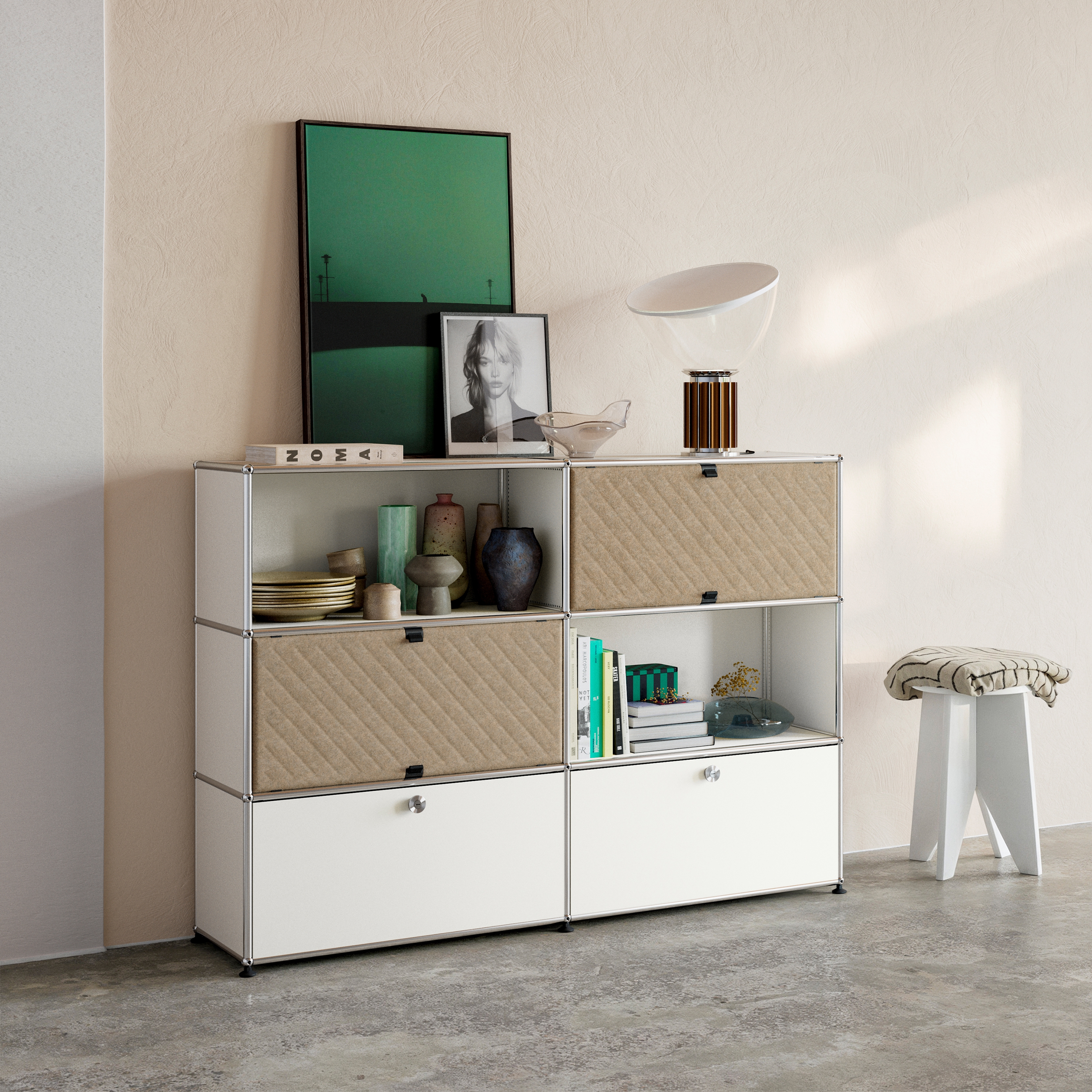 Produkt USM Haller Soft Panel | Sideboard Taupe Diagonal des Herstellers USM anzeigen