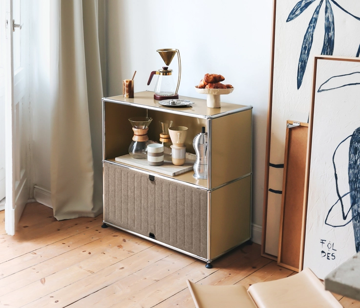 Usm Basic Table USM HALLER SOFT PANEL | SIDETABLE TAUPE VERTICAL - Side tables from USM ...