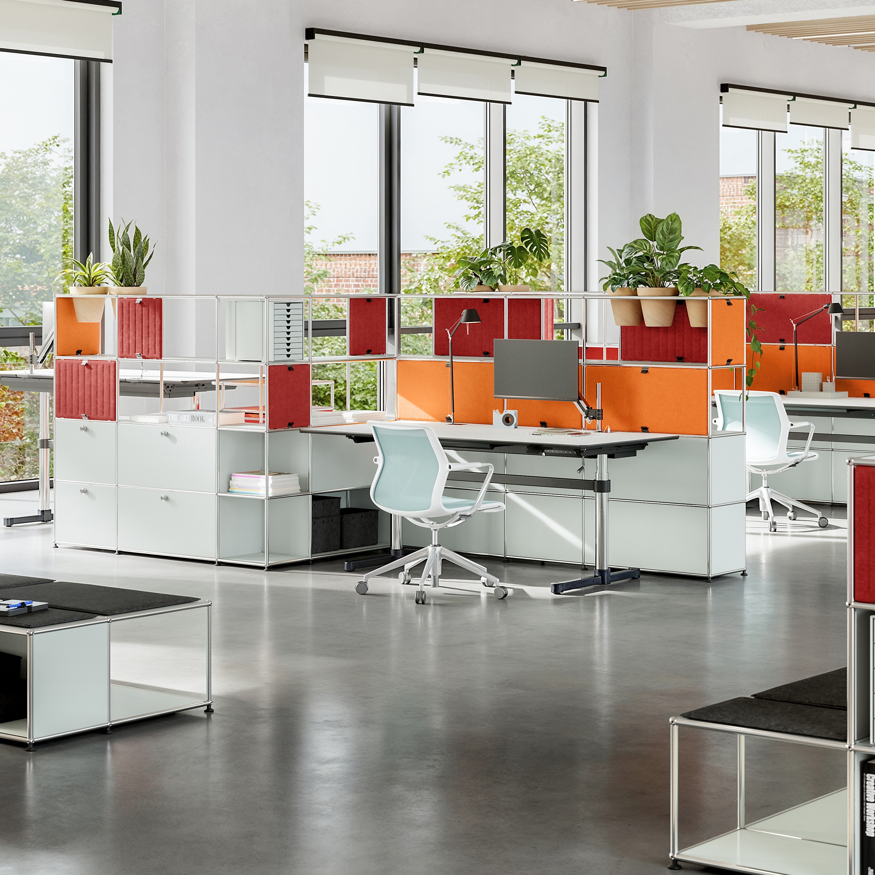 USM Haller Soft Panel | Storage Red and Orange