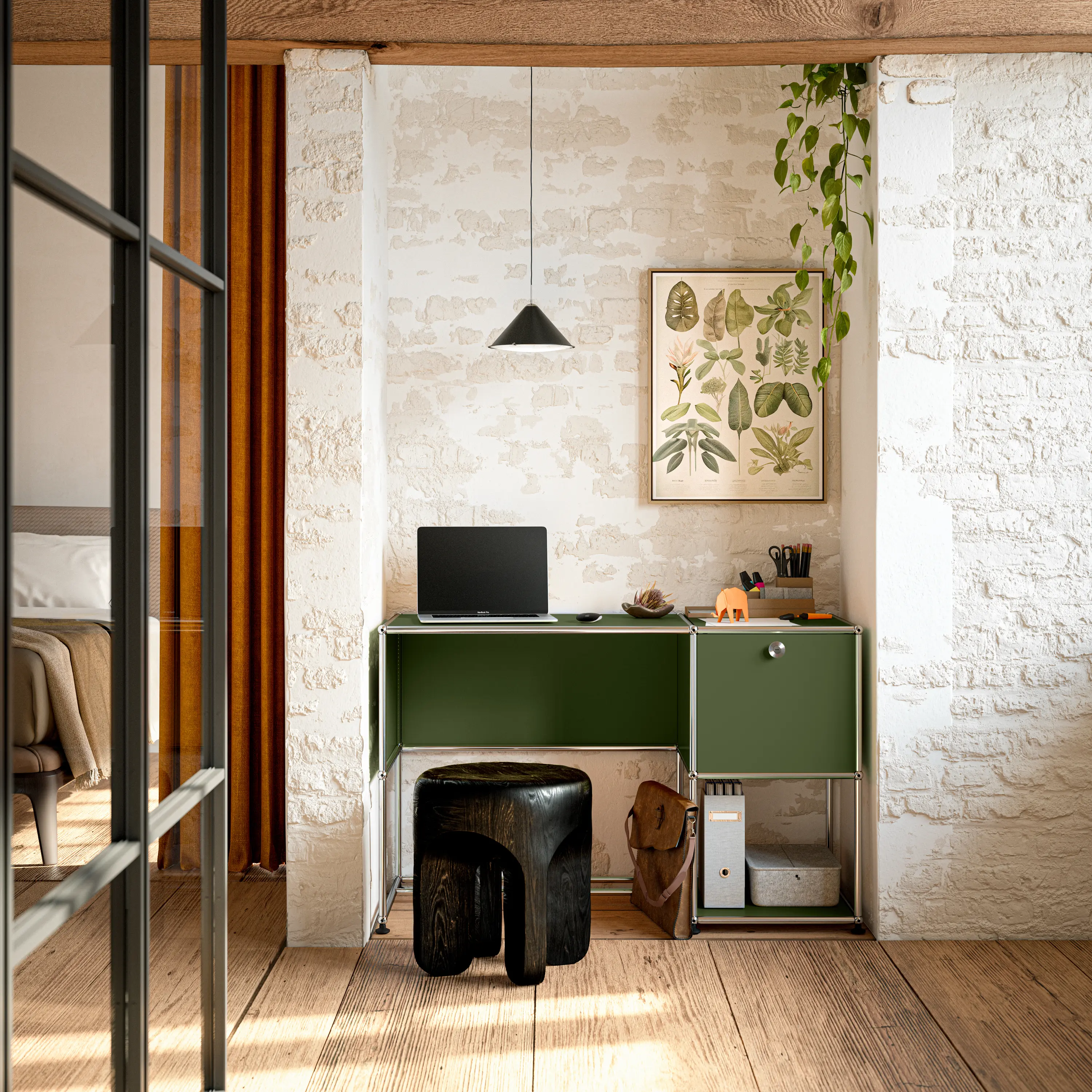 USM - USM Haller Home Office | Olive Green