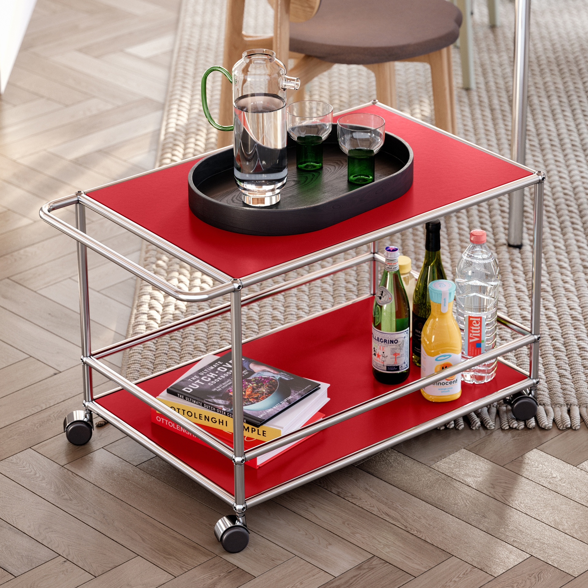 Mostra il prodotto USM Haller Serving Cart | Ruby red del produttore USM