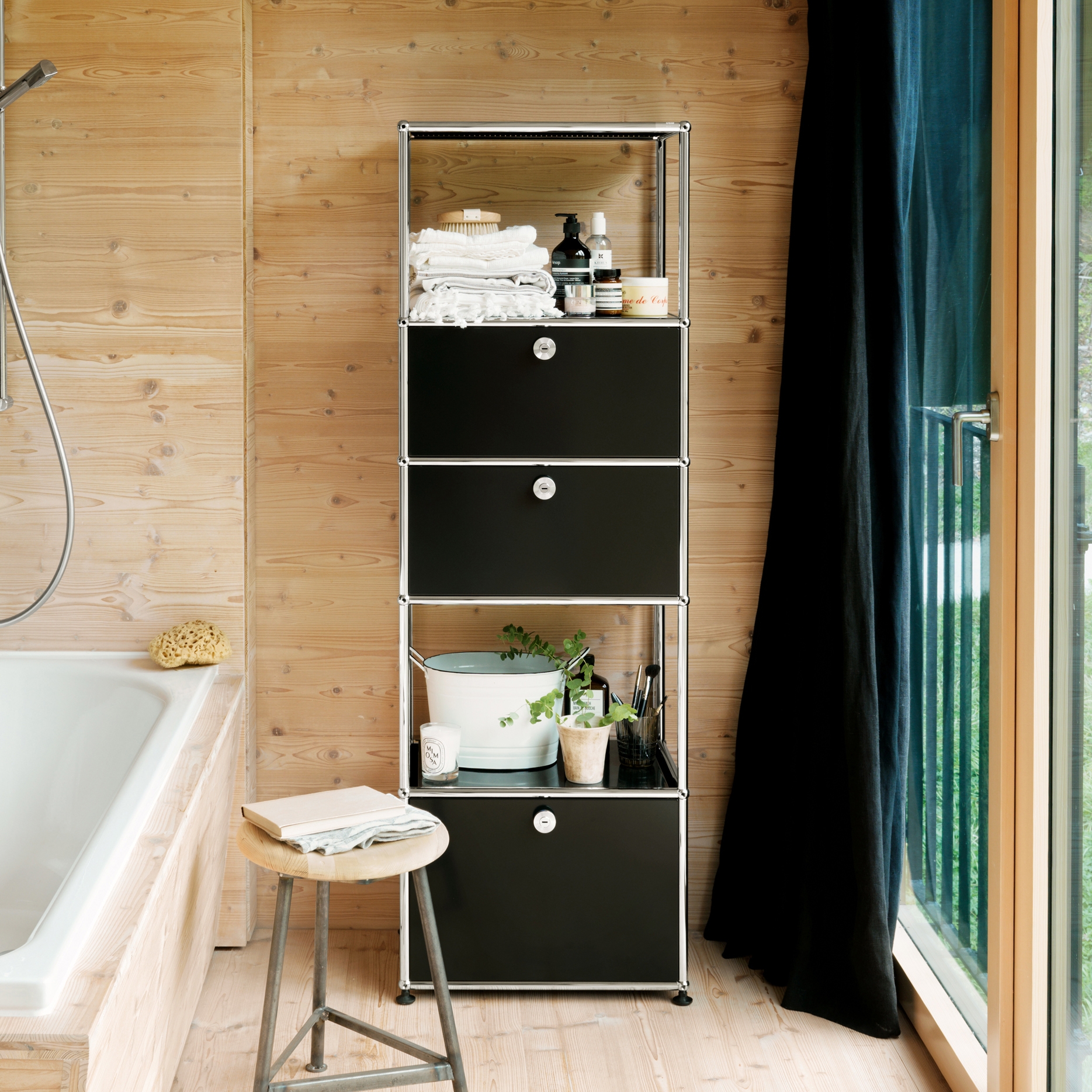 Display product USM Haller Shelving | Graphite Black from manufacturer USM