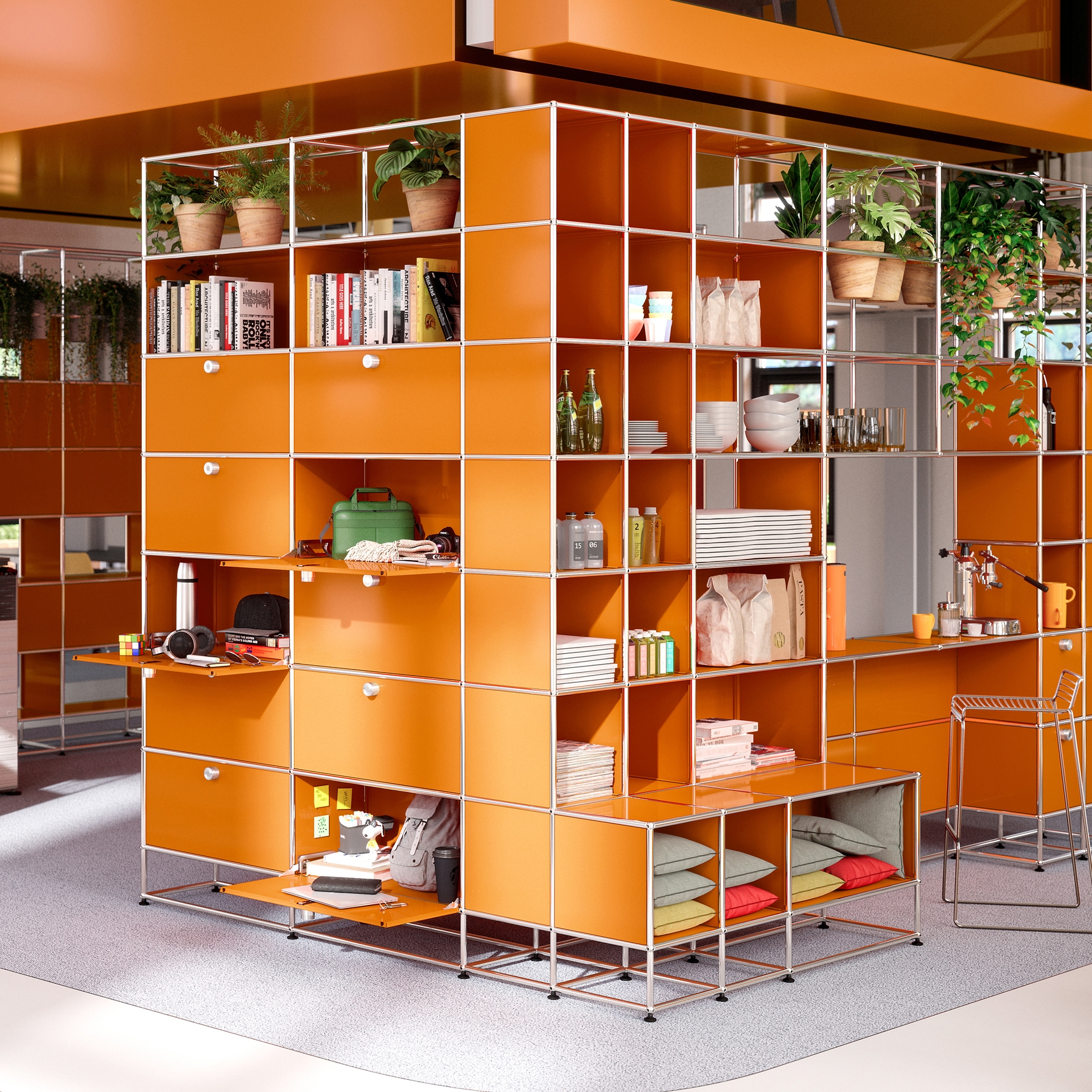 Display product USM Haller Storage | Pure Orange from manufacturer USM
