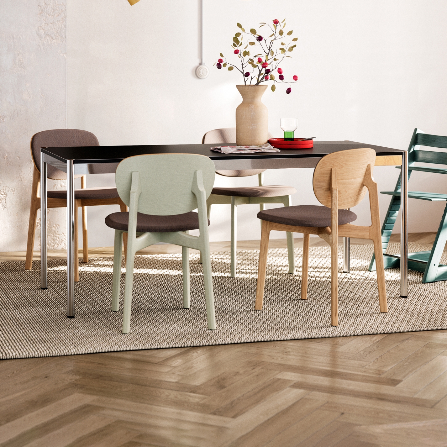 USM Haller Table | Black Linoleum