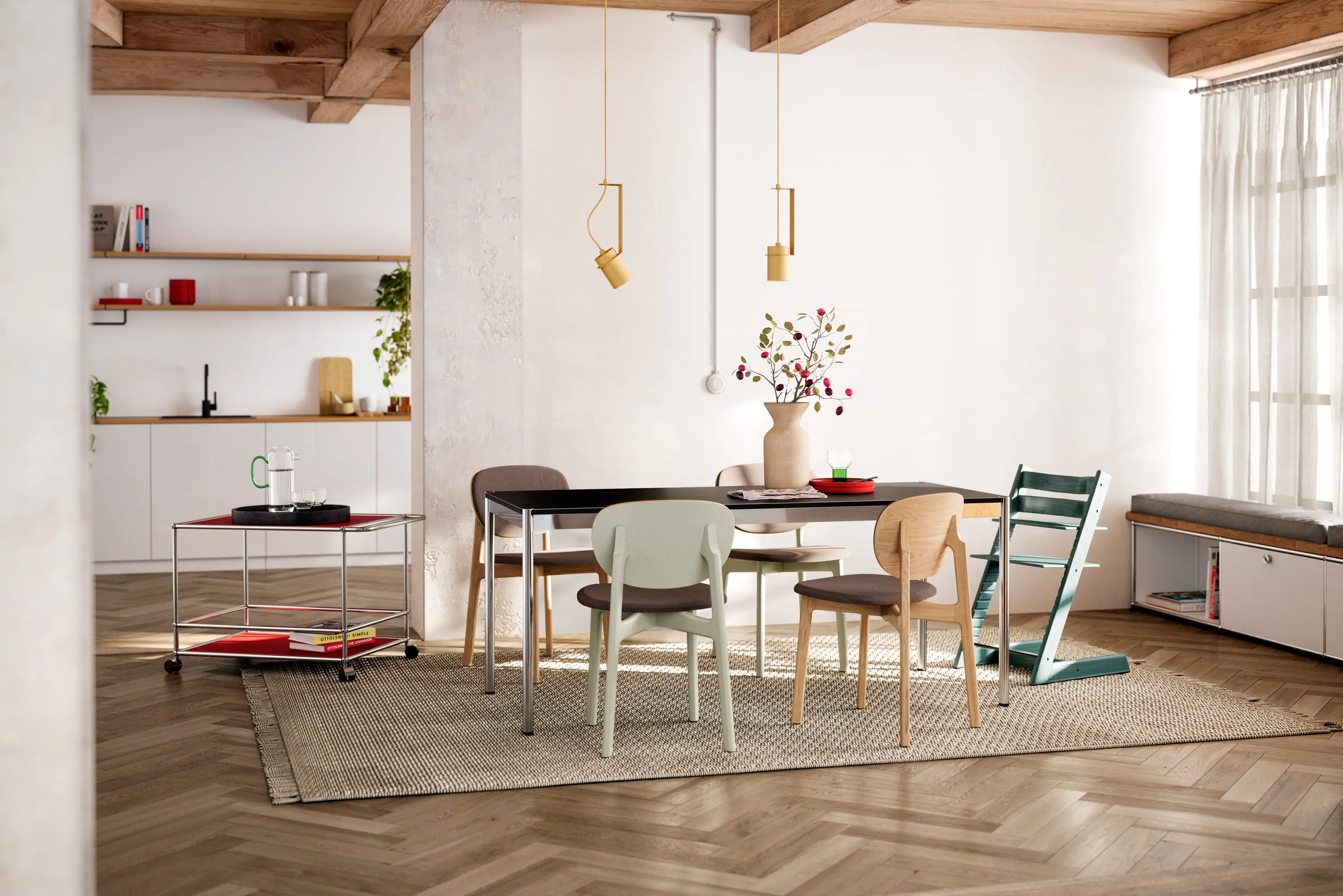 USM - USM Haller Table | Black Linoleum