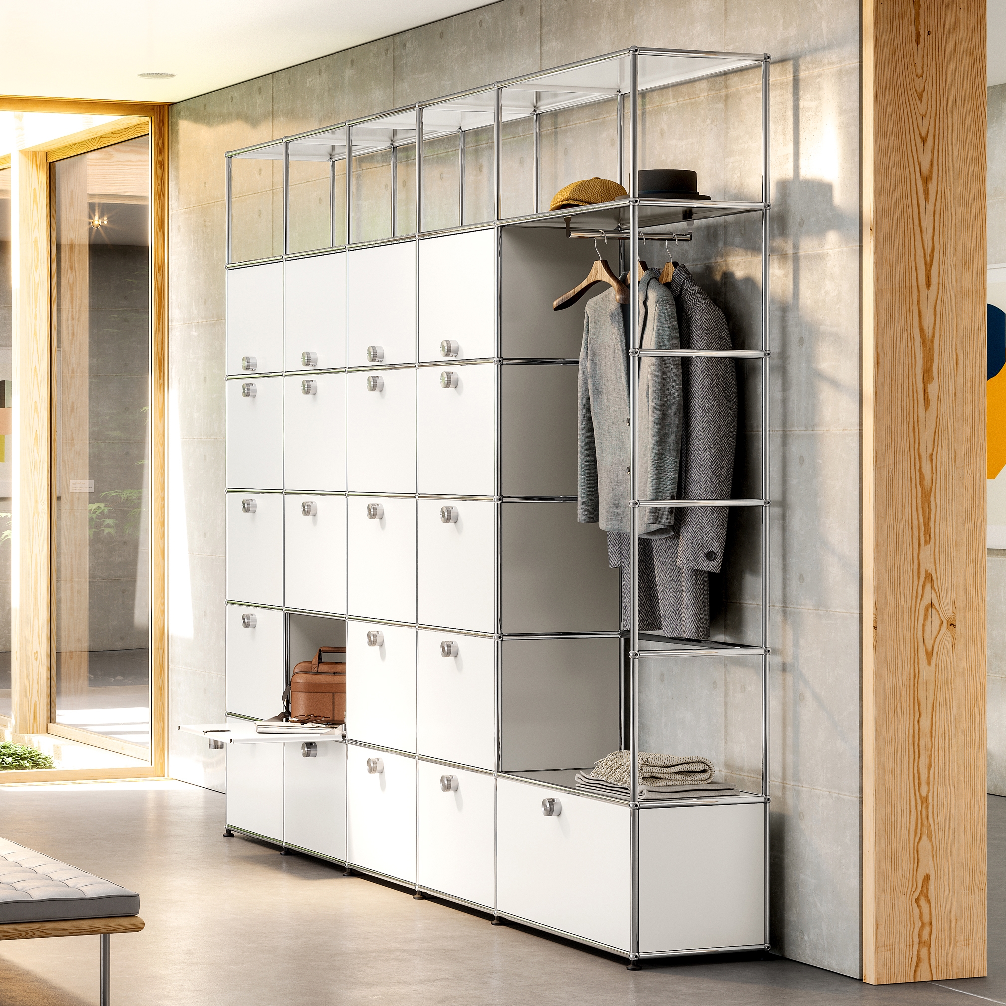 Vertoon produk USM Haller Wardrobe | Pure White van vervaardiger USM