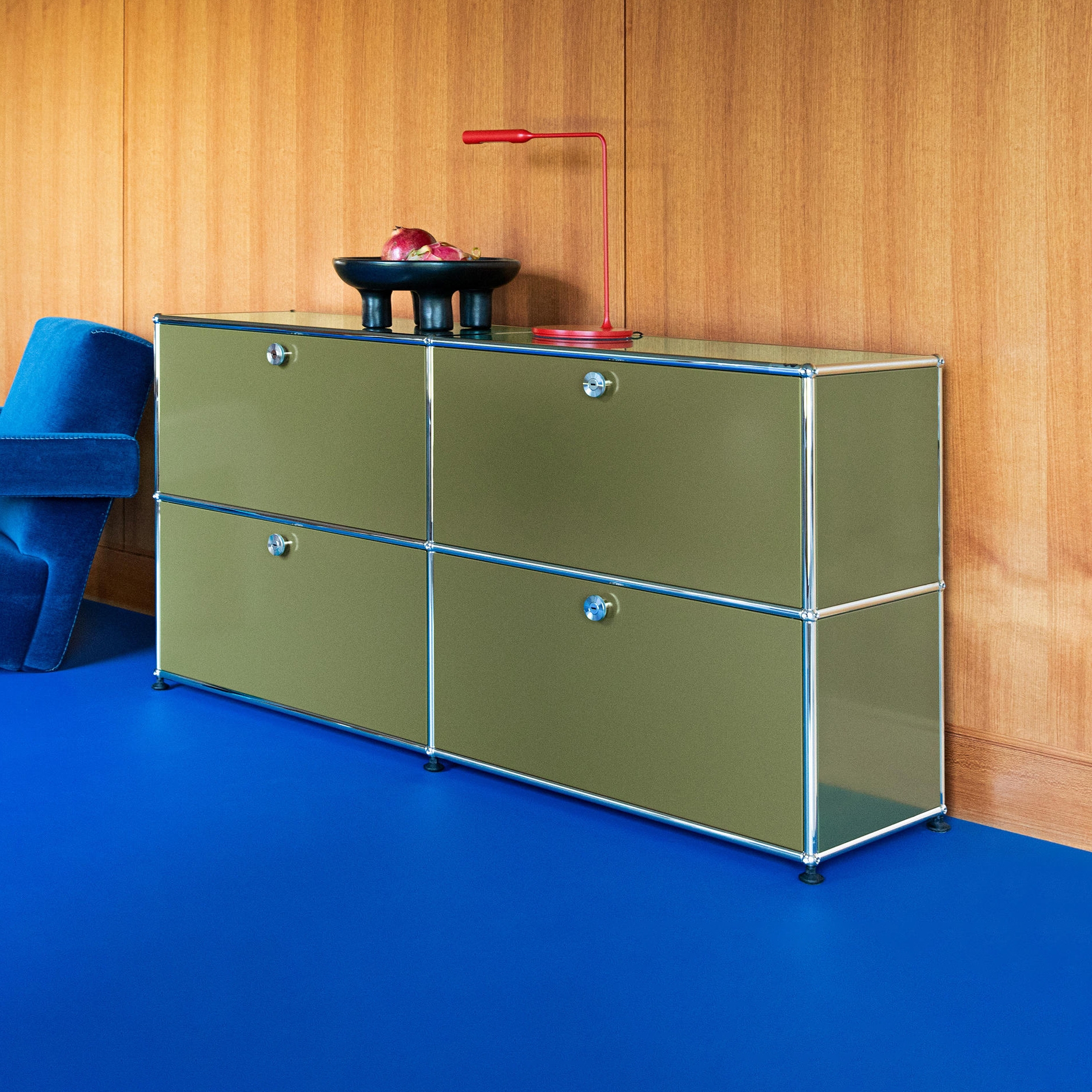 Vertoon produk USM Sideboard | Olive Green van vervaardiger USM