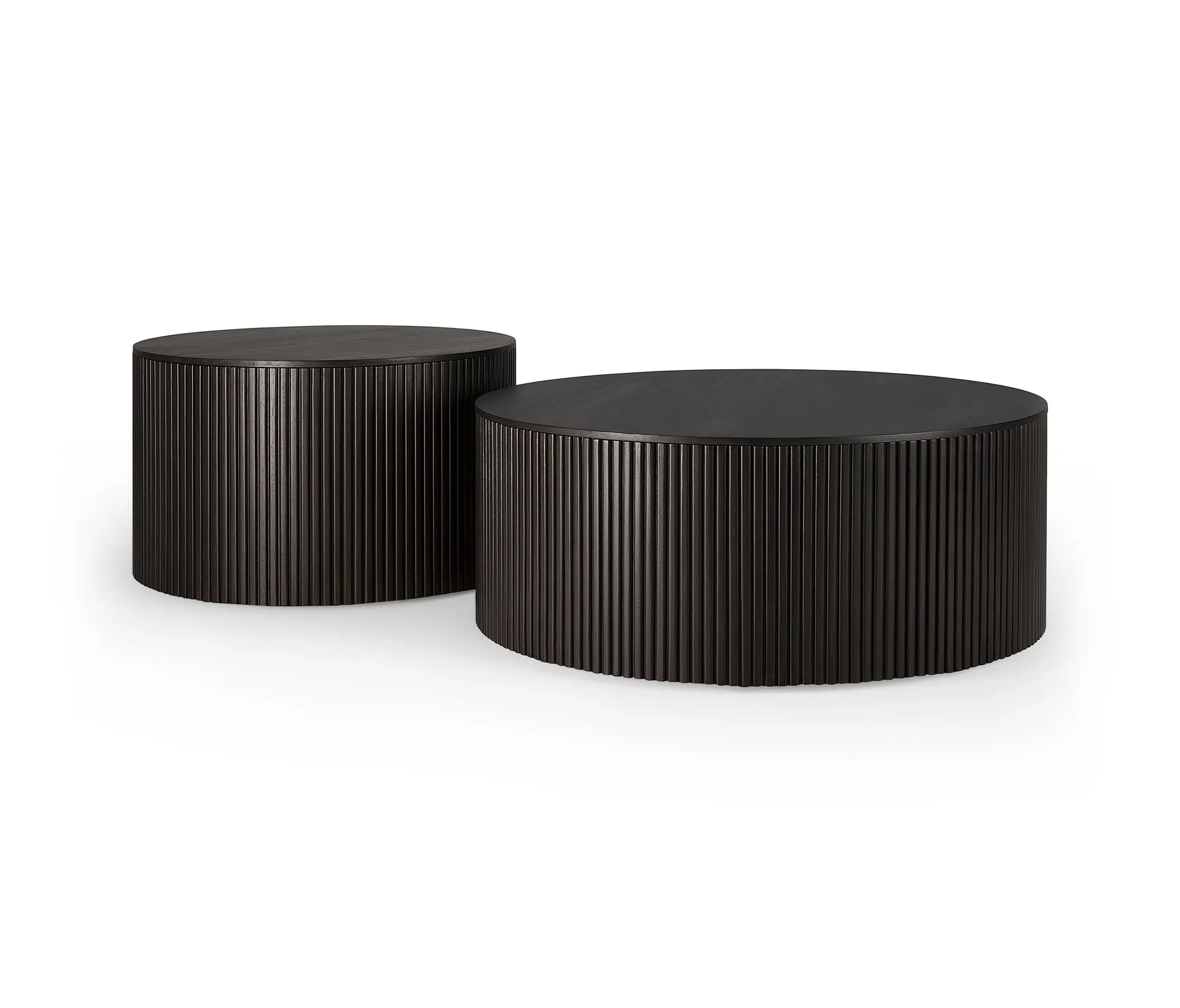 Ethnicraft - Roller Max | Mahogany dark brown round side table - varnished