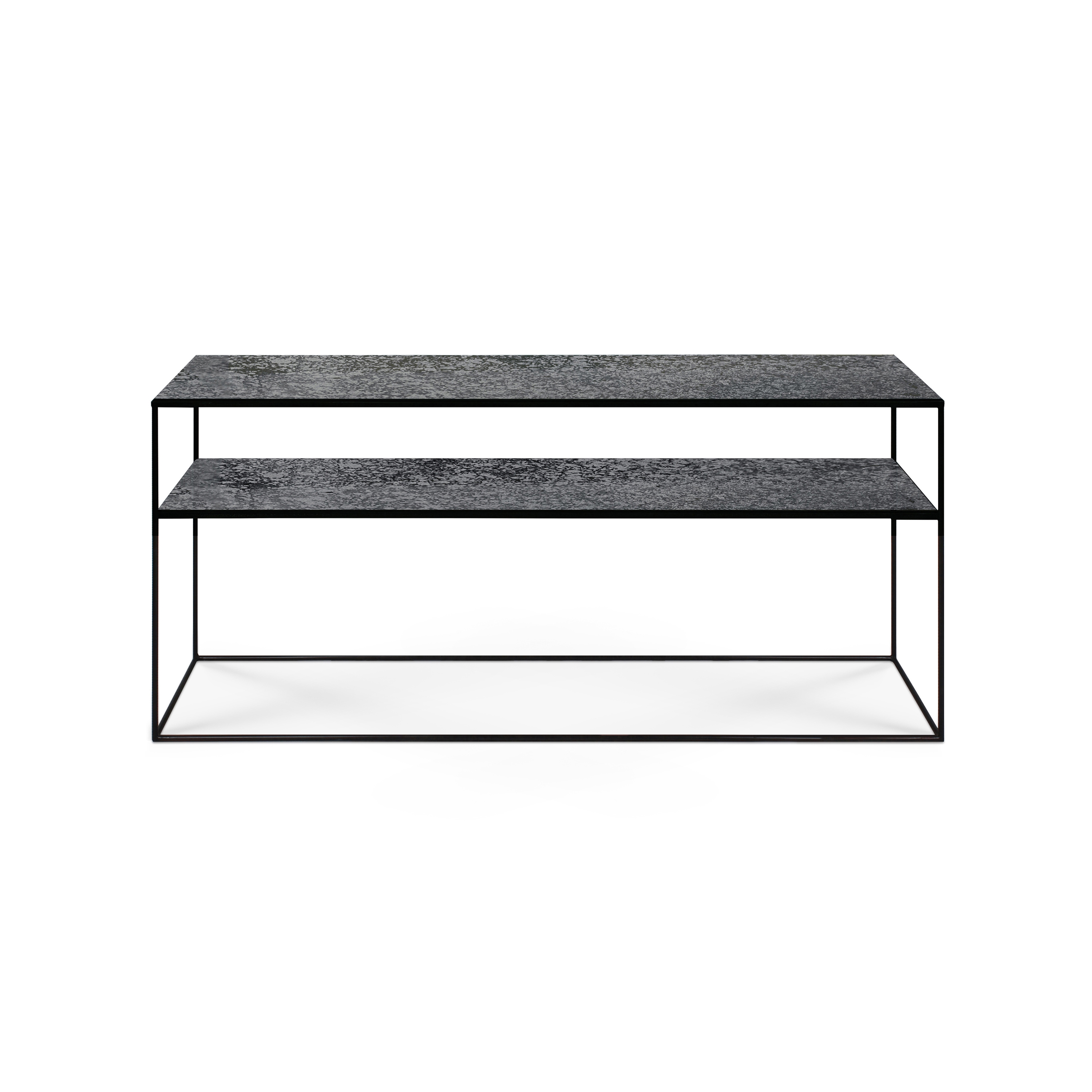 Aged consoles | Charcoal sofa console - 2 shelves