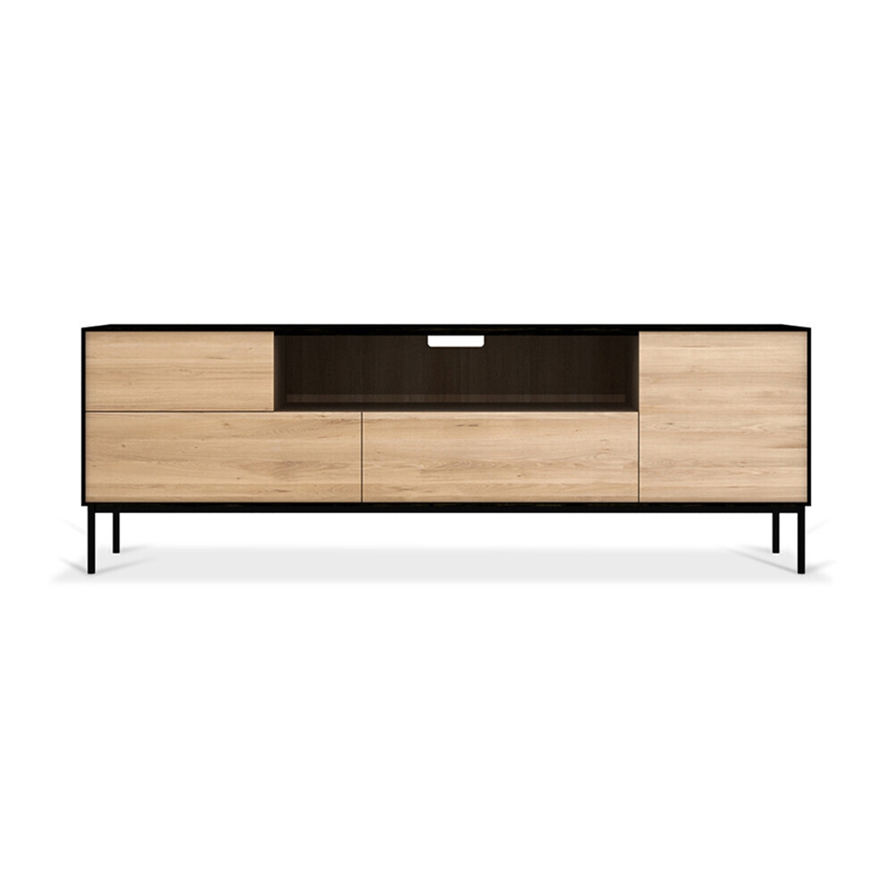 Produkt Blackbird | Oak TV cupboard - 1 door - 1 flip-down door - 2 drawers - varnished des Herstellers Ethnicraft anzeigen
