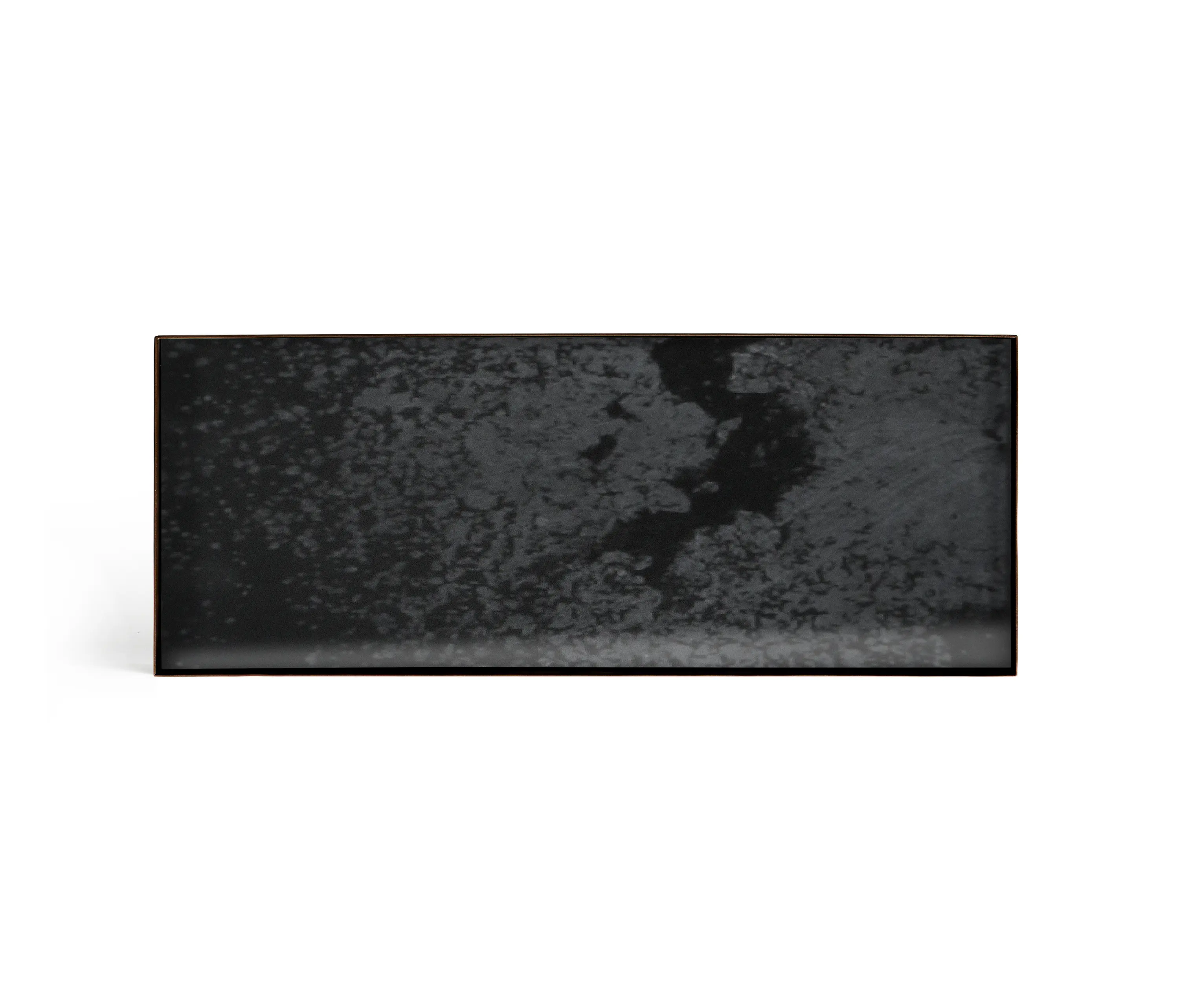 Ethnicraft - Classic tray collection | Charcoal mirror valet tray - black metal rim - rectangular - L