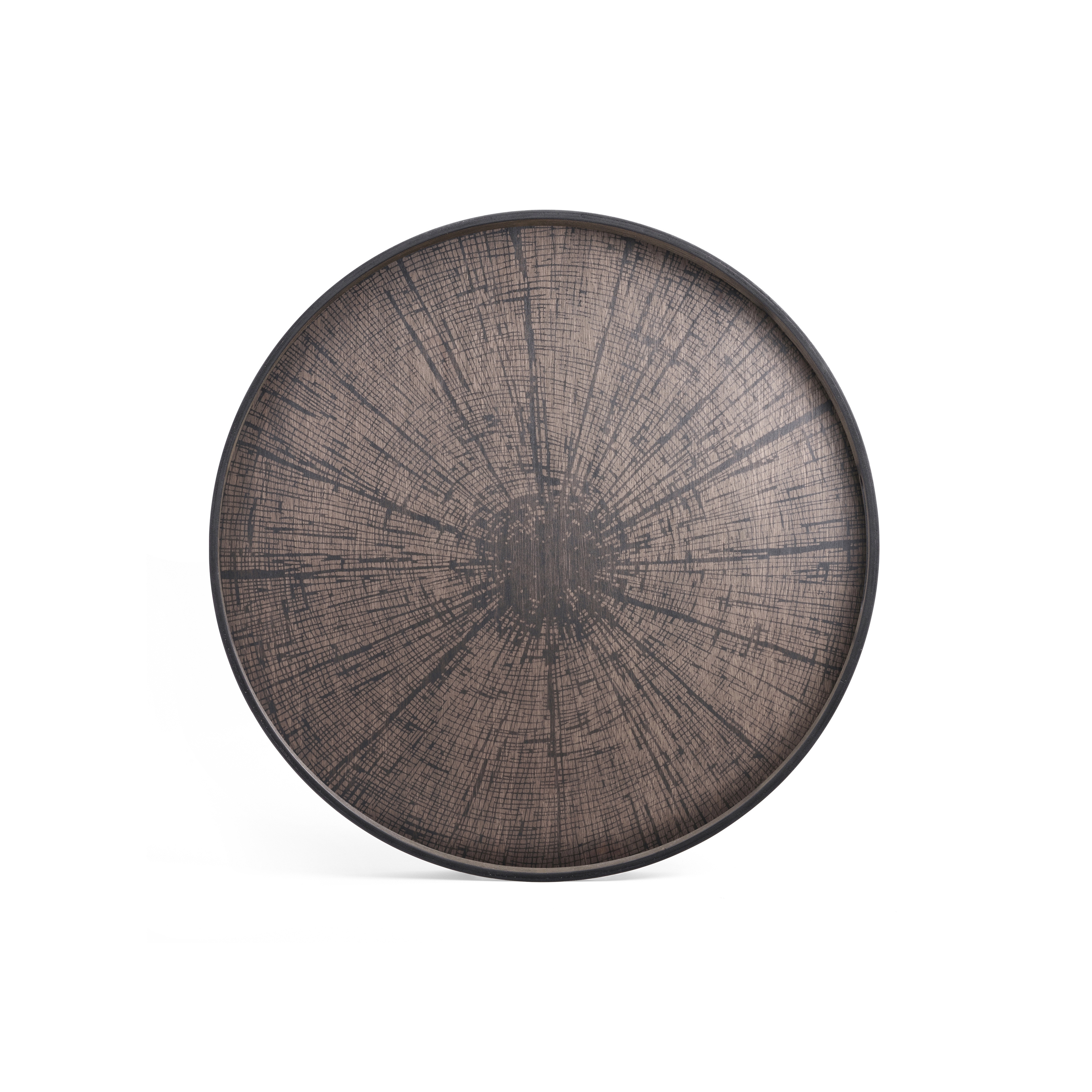 Classic tray collection | Black Slice wooden tray - round - XL
