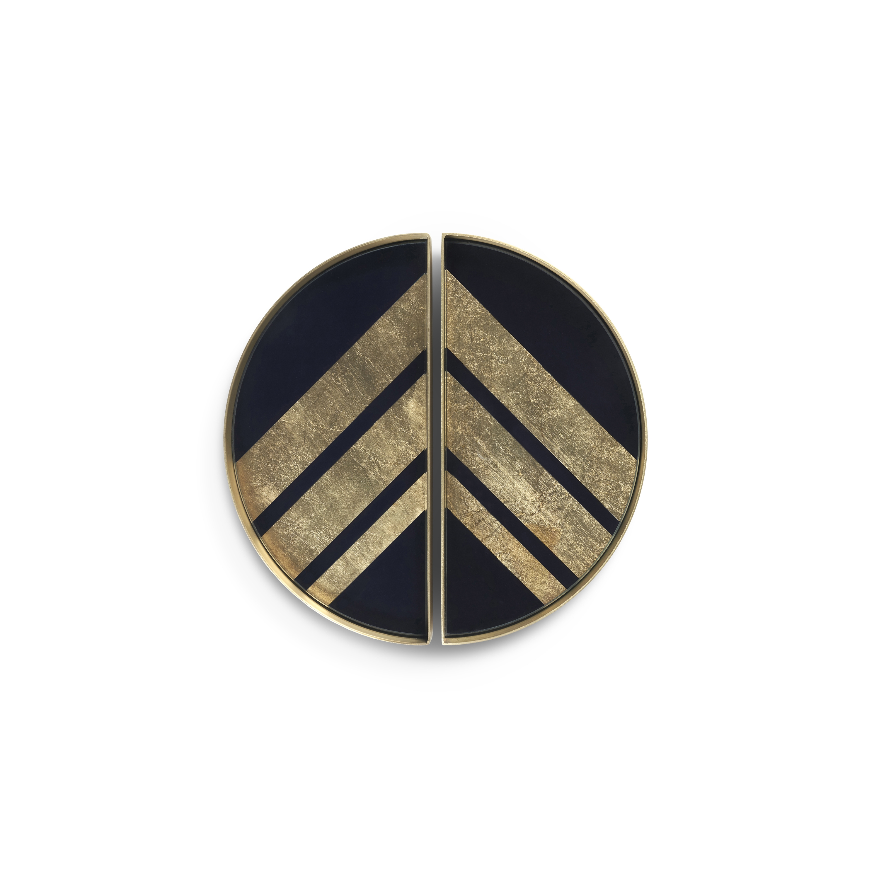 Produkt Gilded Layers tray collection | Chevron glass valet tray - metal rim - set of 2 des Herstellers Ethnicraft anzeigen