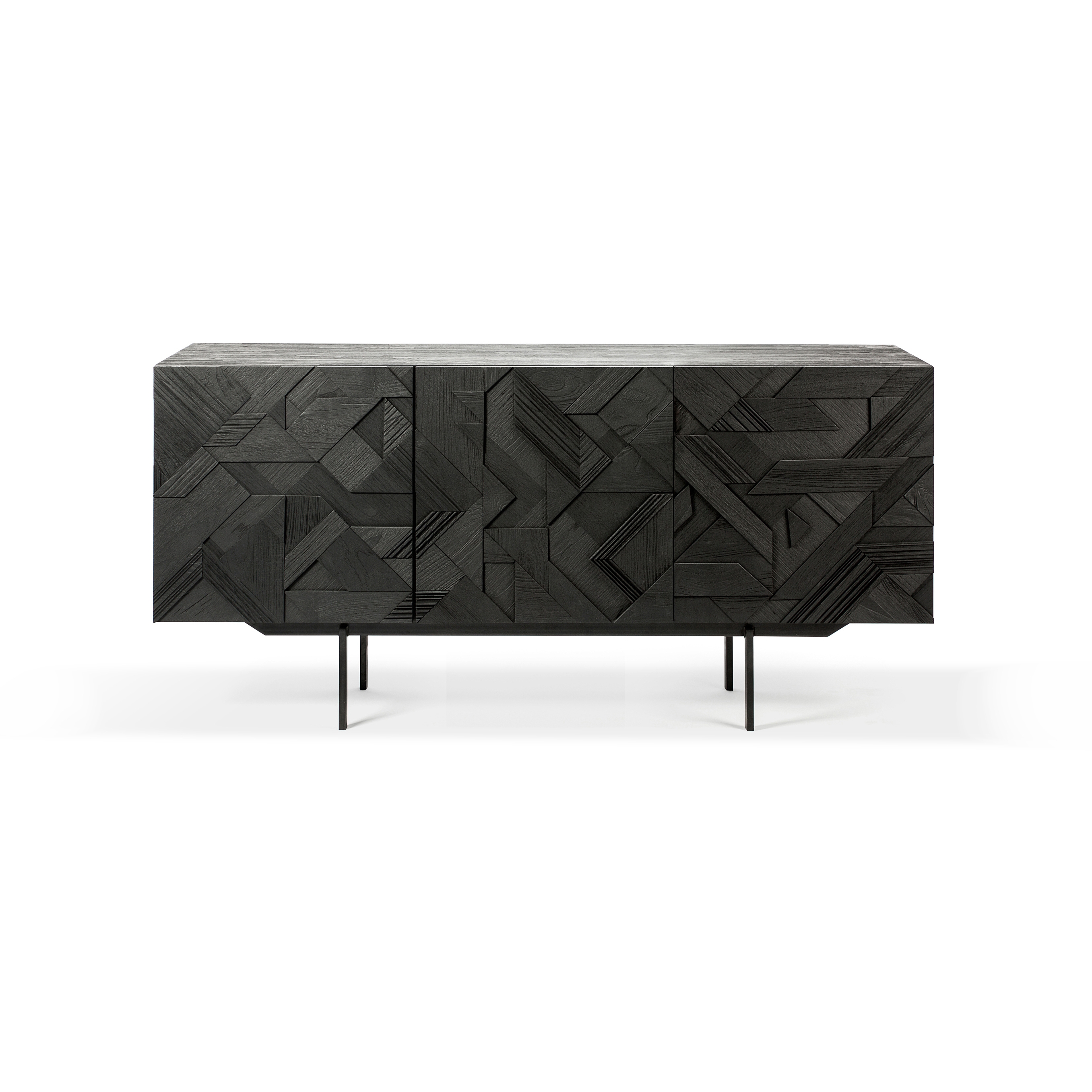 Mostra il prodotto Graphic | Teak black sideboard - 3 doors - varnished del produttore Ethnicraft