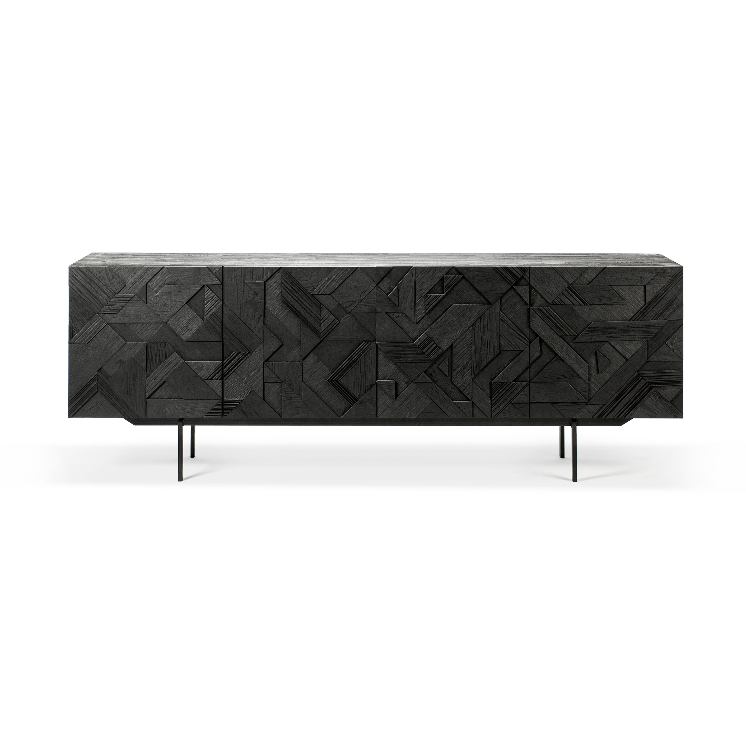 Mostra il prodotto Graphic | Teak black sideboard - 4 doors - varnished del produttore Ethnicraft