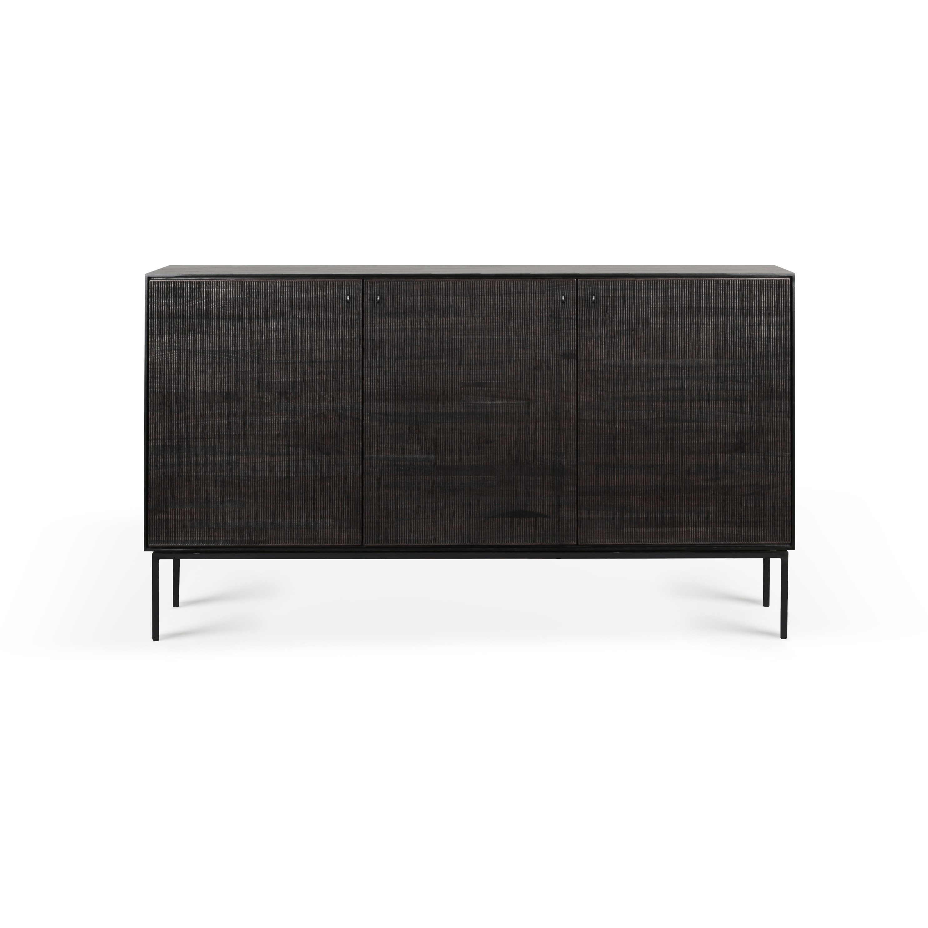 Afficher le produit Grooves | Teak black sideboard - 3 doors - varnished du fabricant Ethnicraft