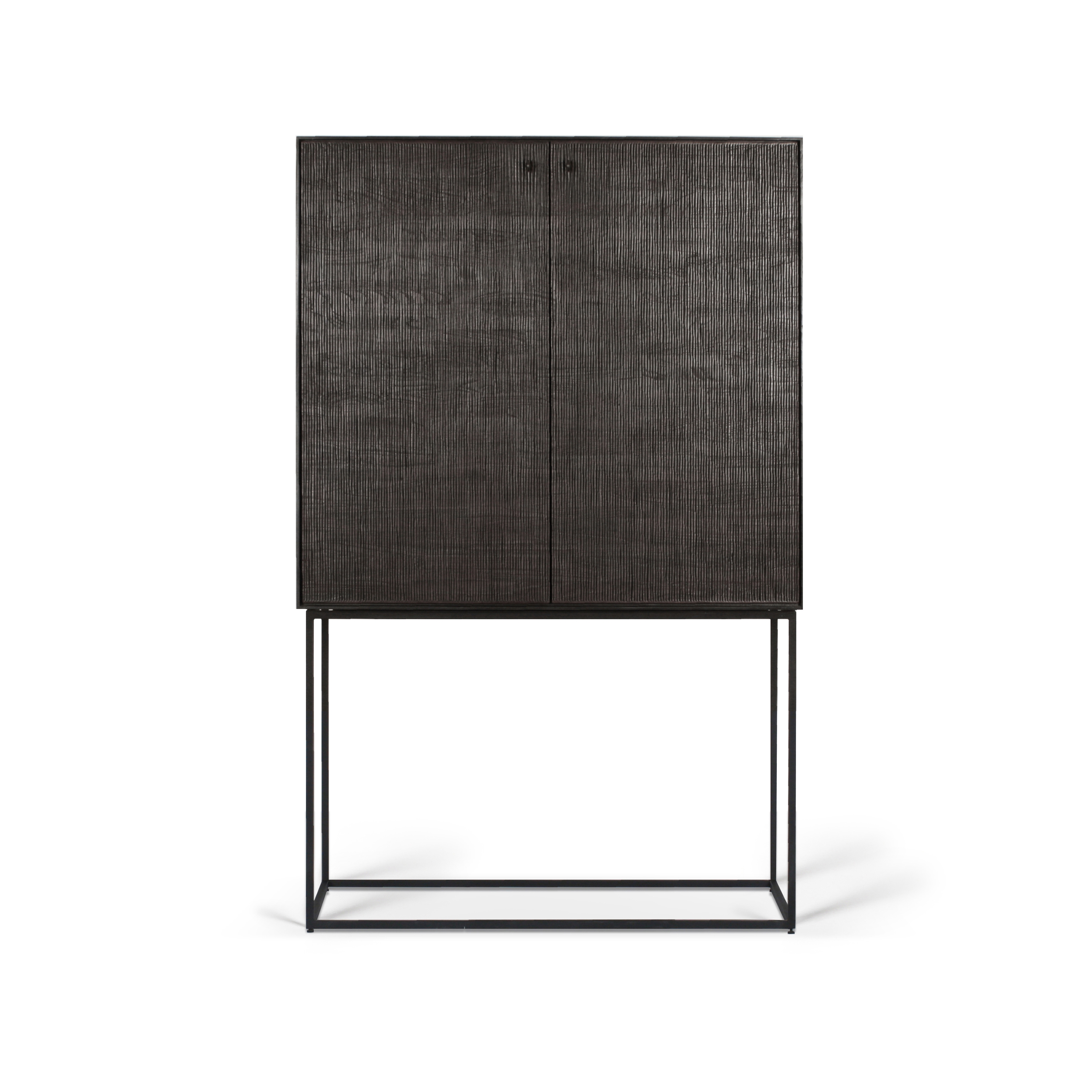 Mostra il prodotto Grooves | Teak black storage cupboard - 2 doors - 2 inside drawers - varnished del produttore Ethnicraft